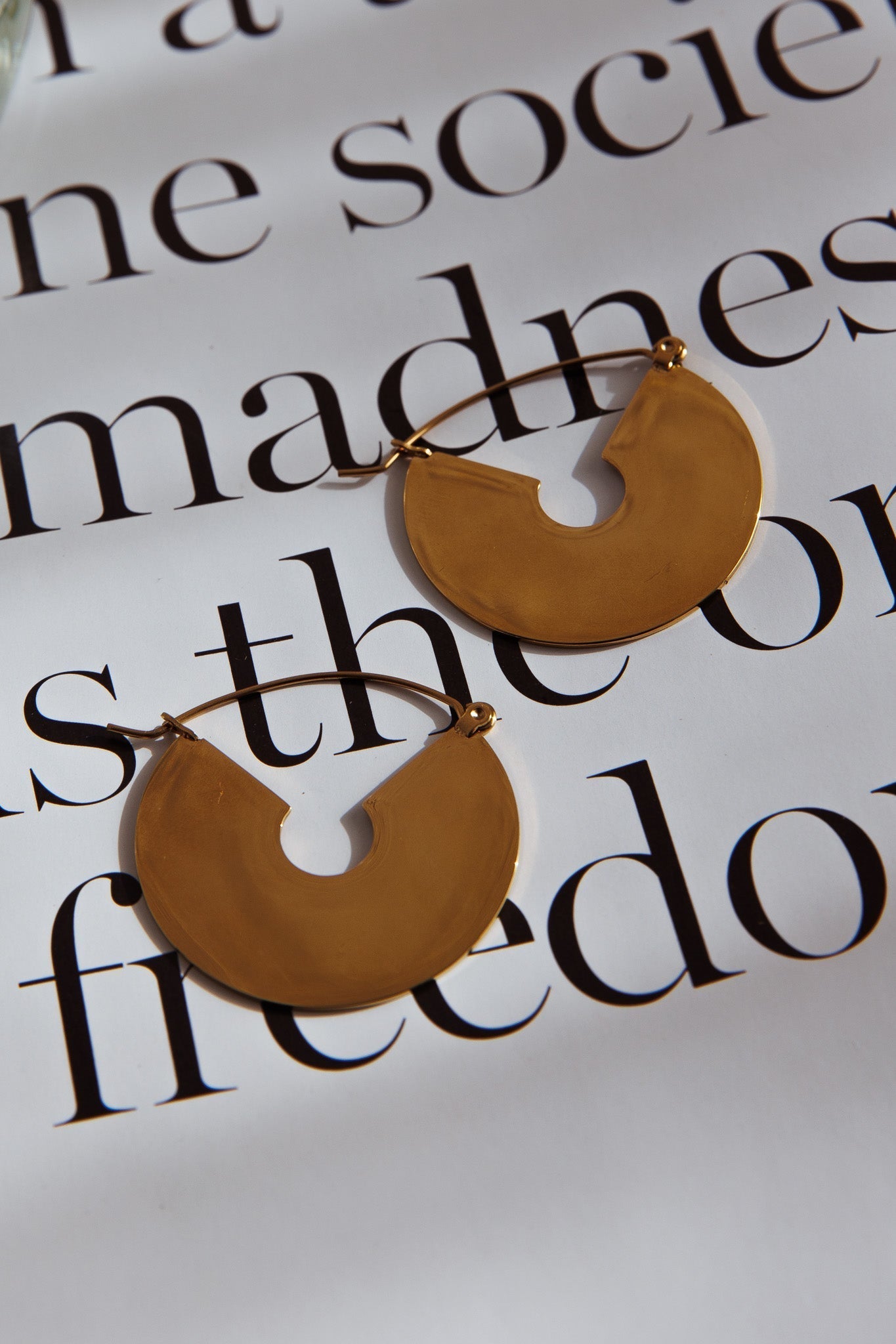 Faith Flat Circular Gold Earrings