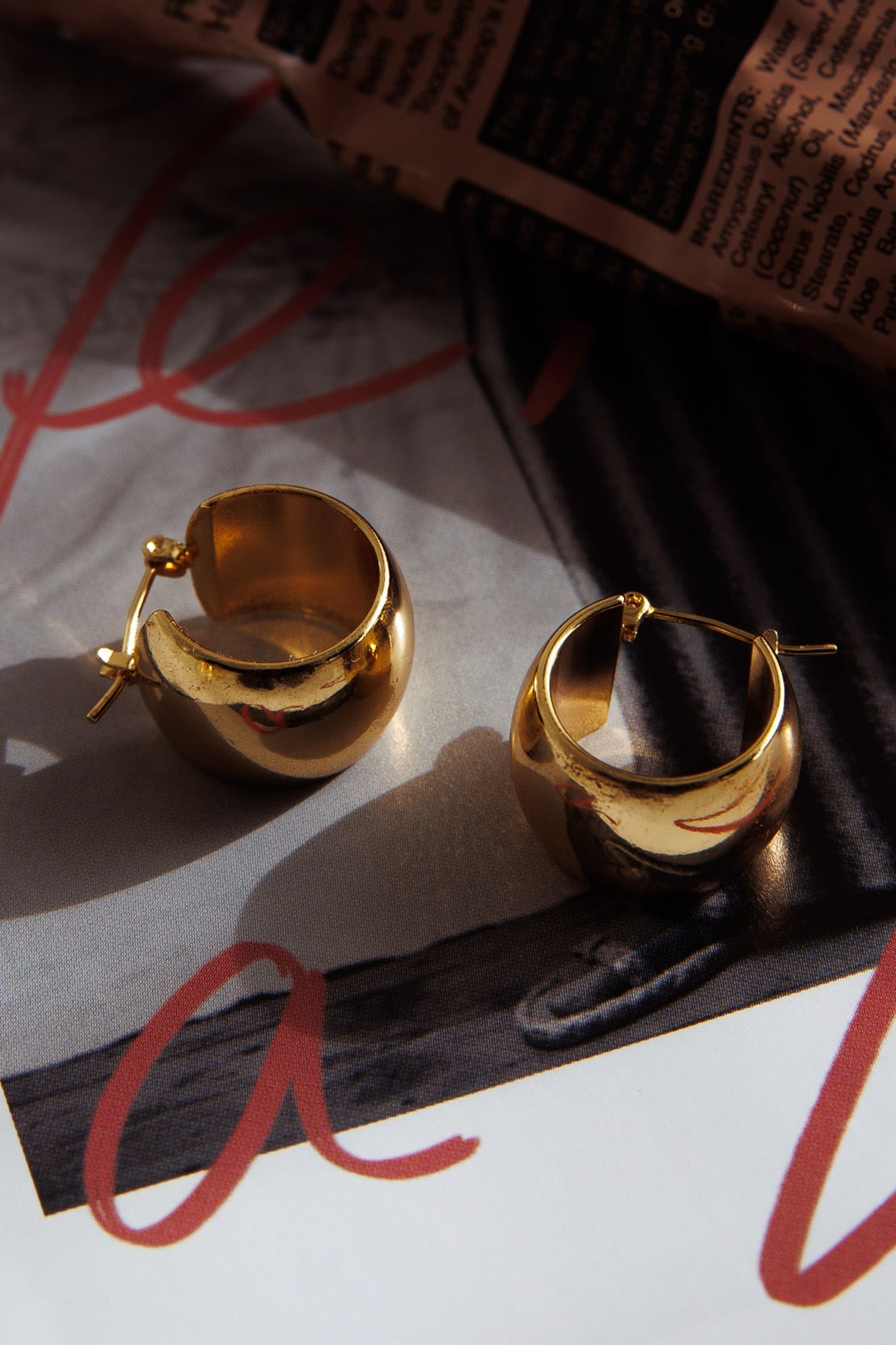 Wide Gold Hoop Earrings Ami