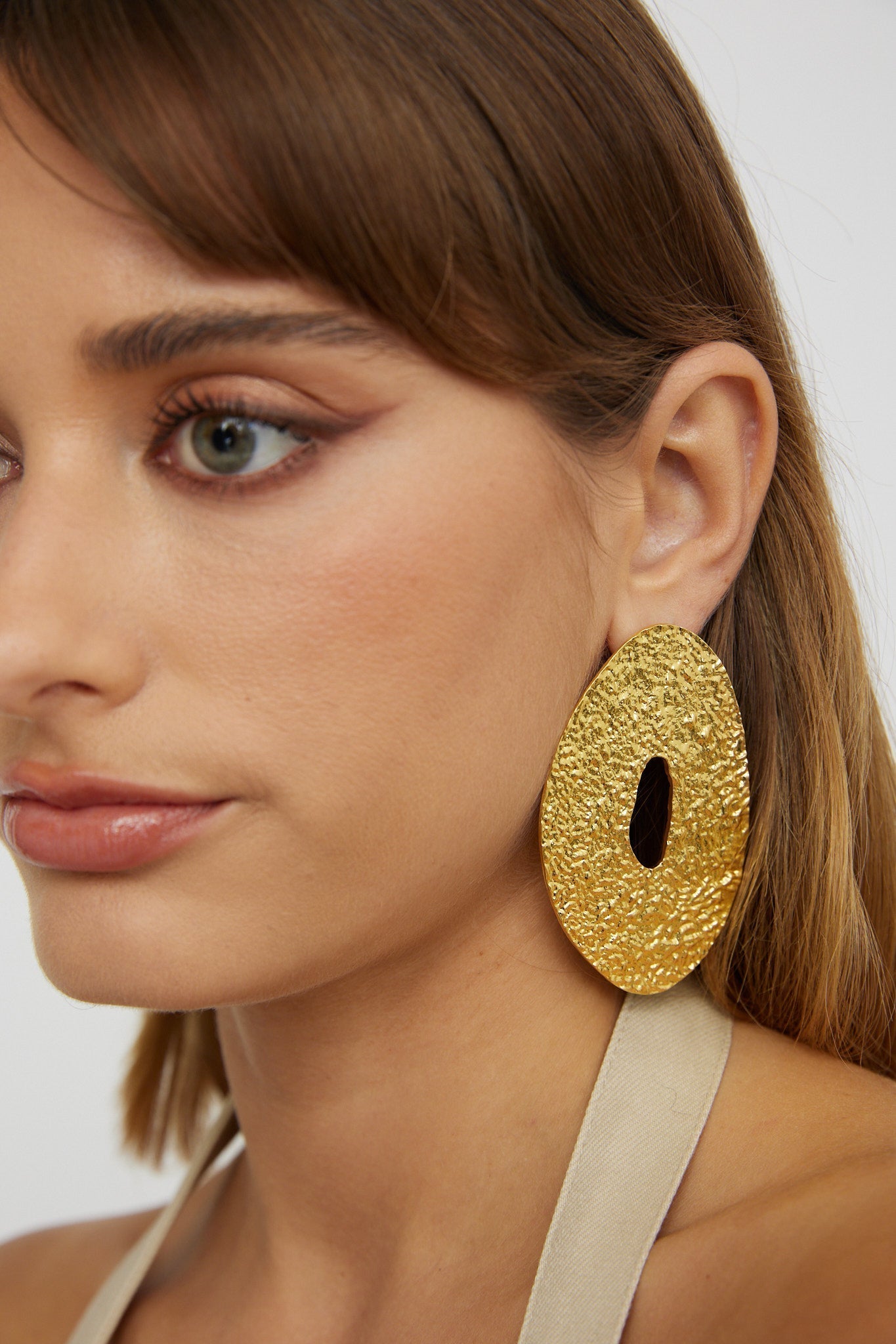 Eldorado Gold Relief Disc Earrings