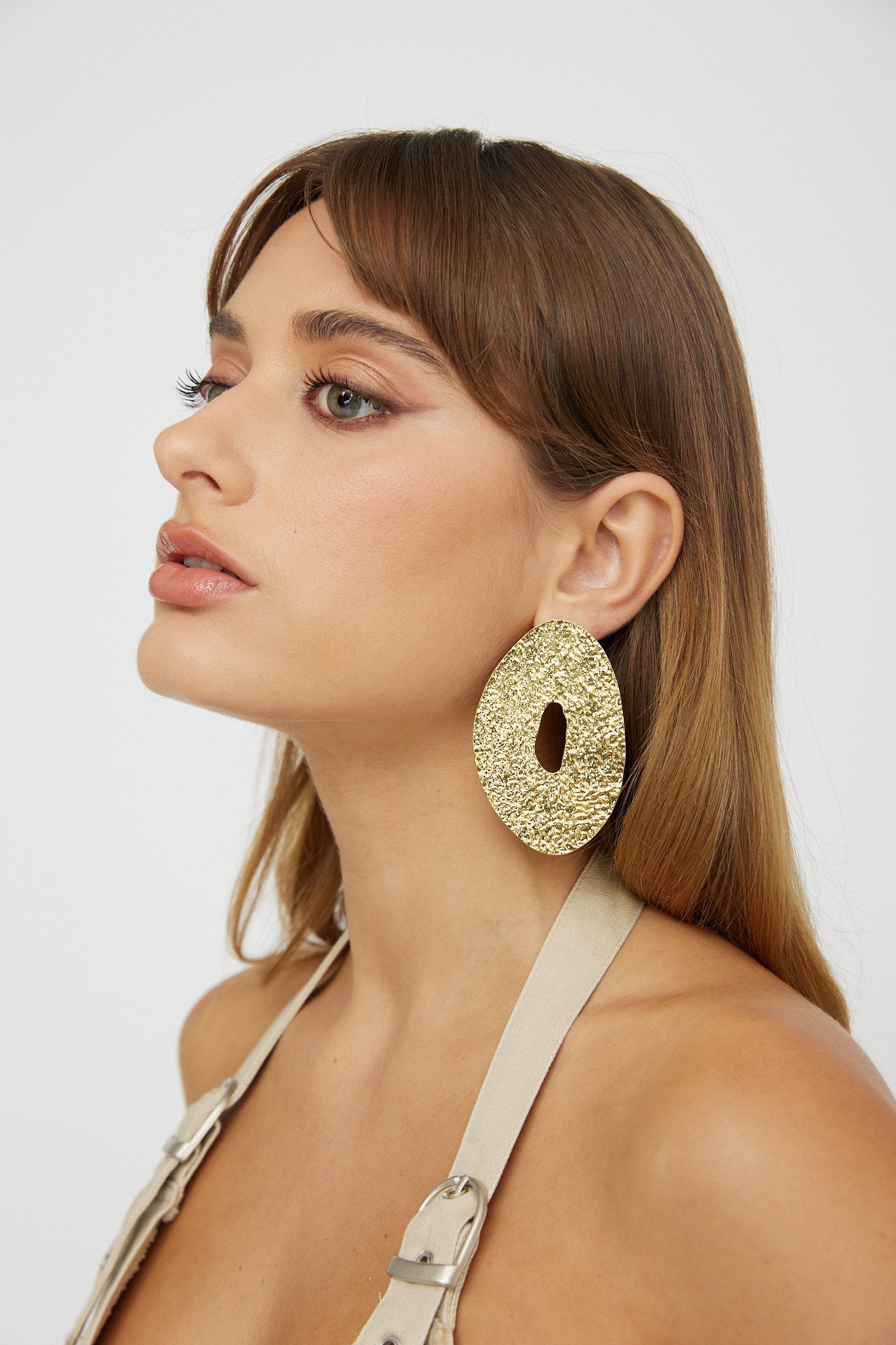 Eldorado Gold Relief Disc Earrings
