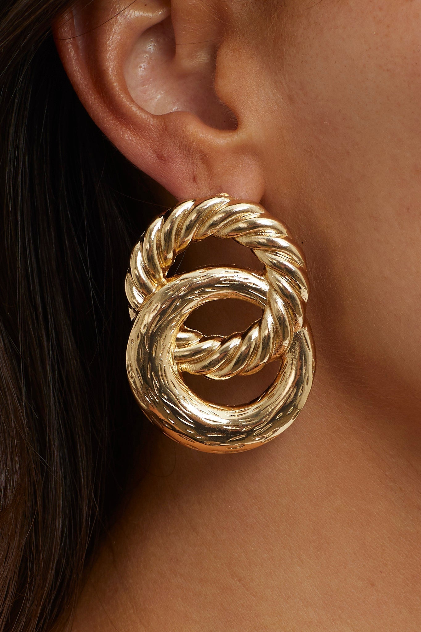 Myrah Large Double Circle Gold Earrings
