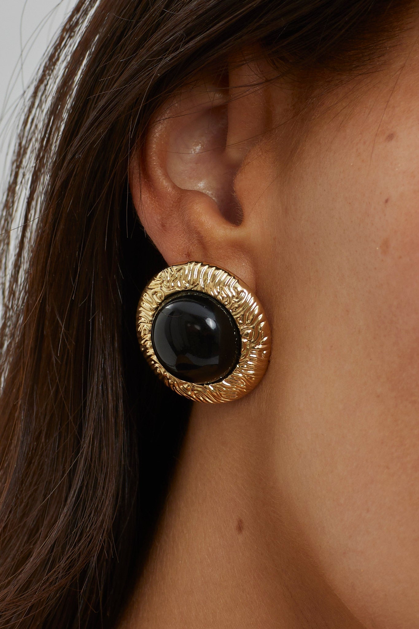 Black Misty Dome Earrings
