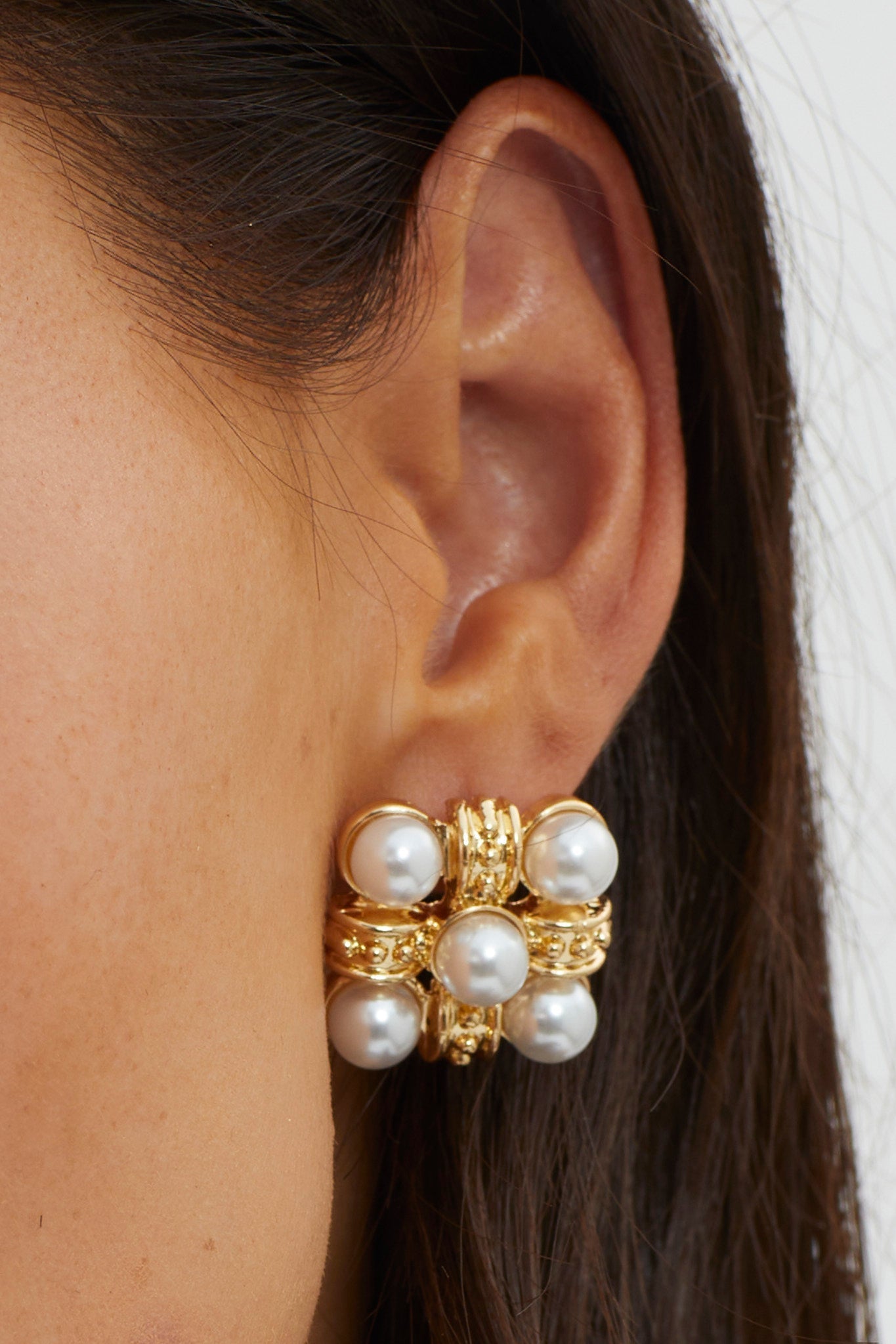 Gold-Plated Pearl Earrings