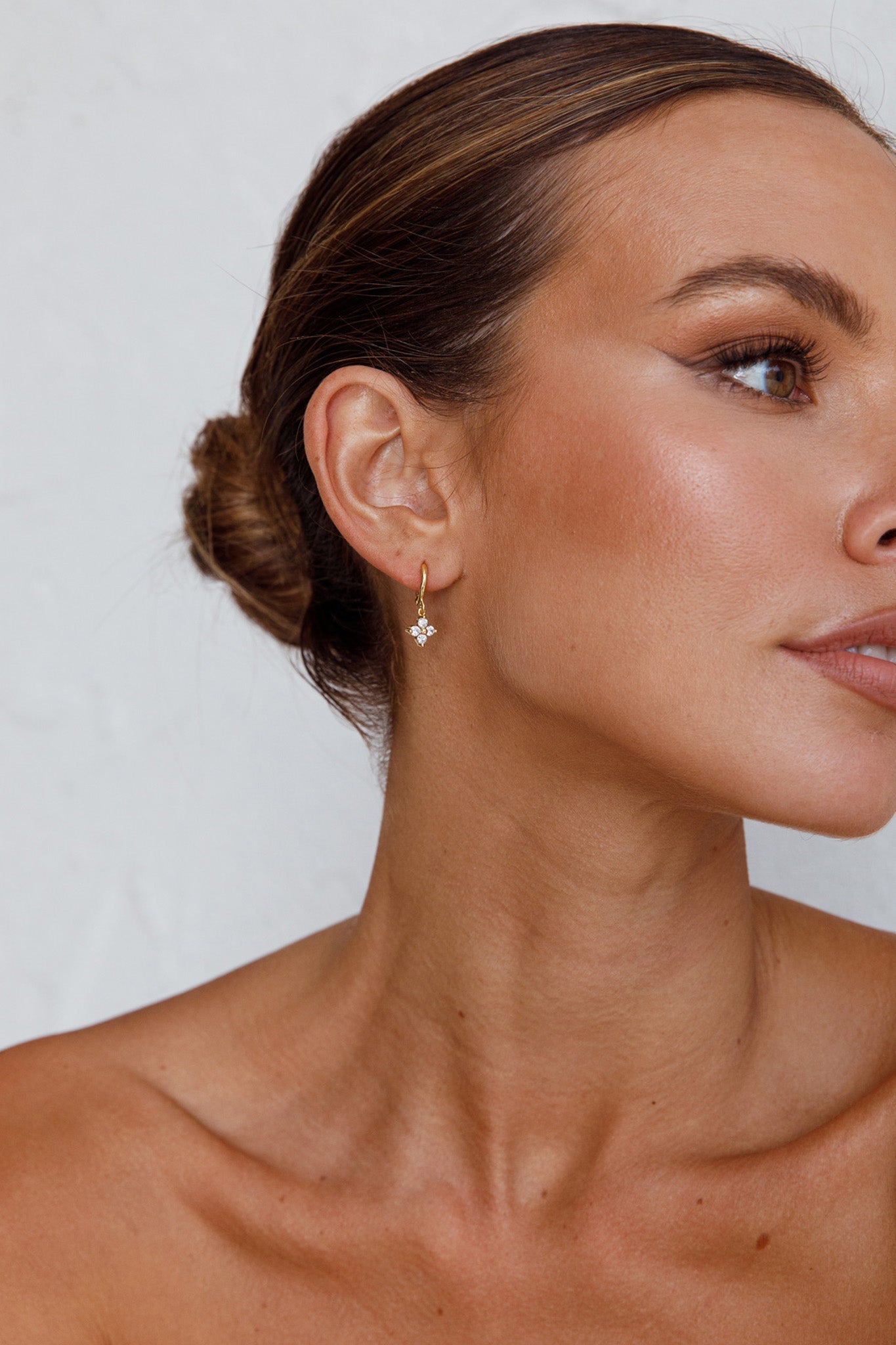 Diamond Hoop Earrings Dexter Clover Gold