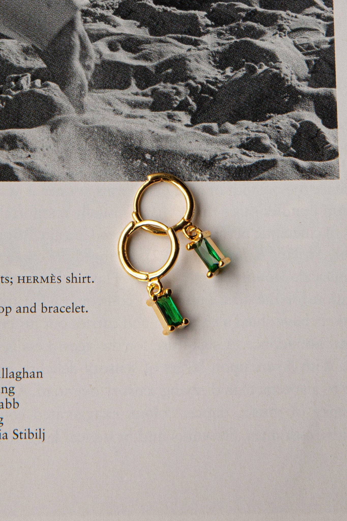 Teal Diamond Hoop Earrings