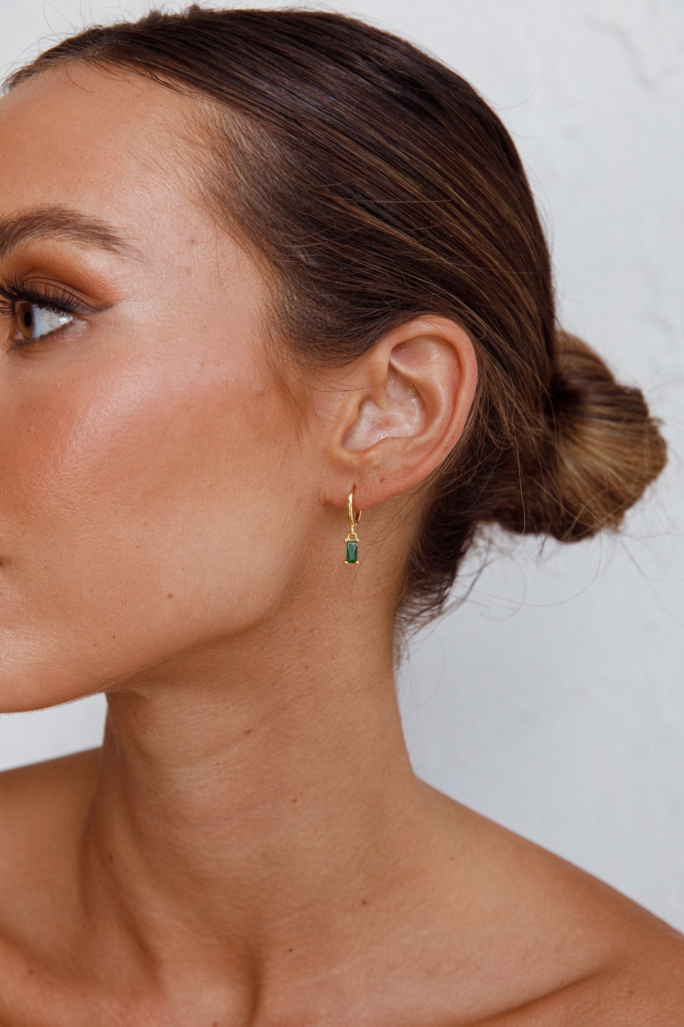 Teal Diamond Hoop Earrings