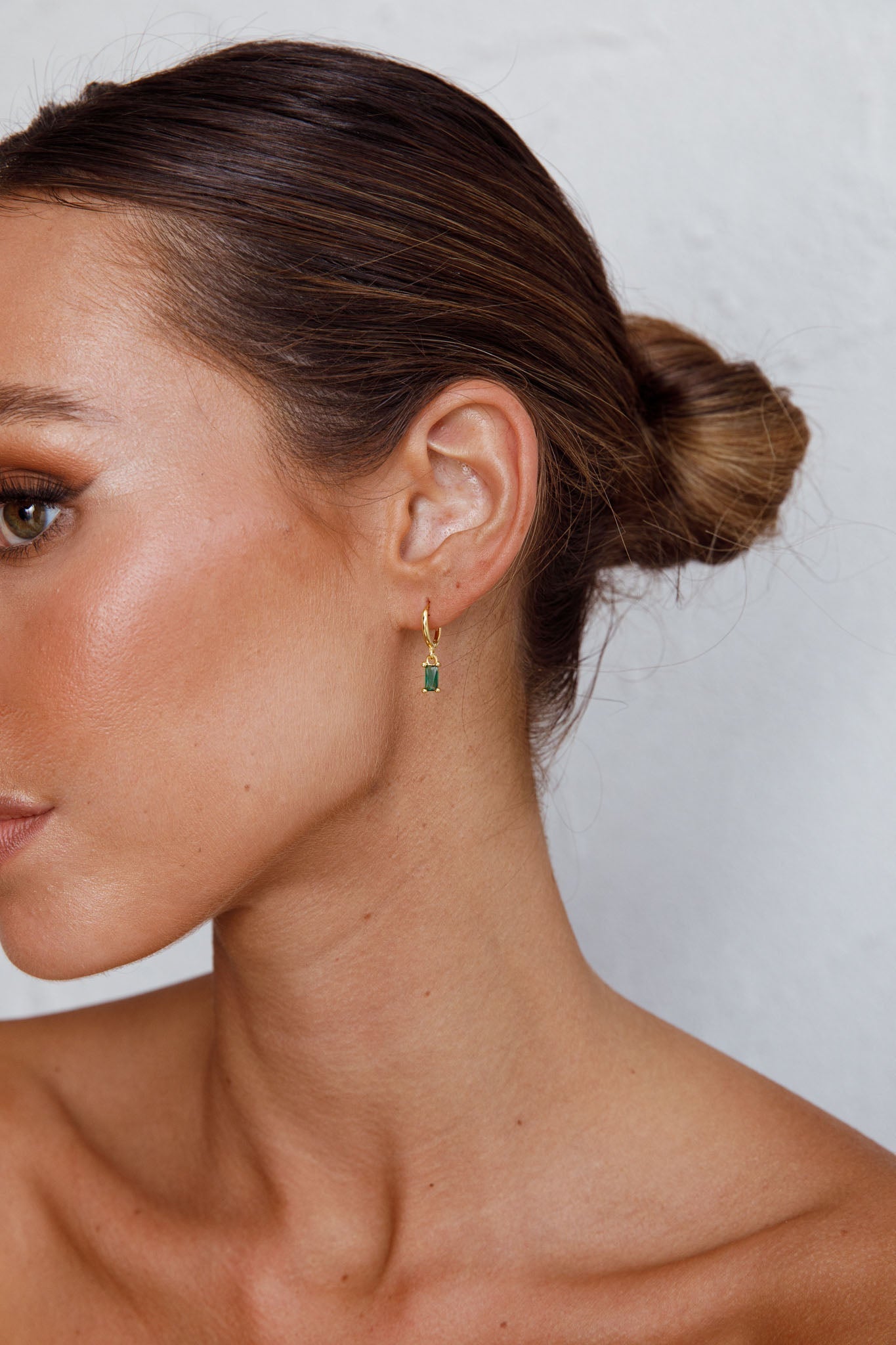 Teal Diamond Hoop Earrings