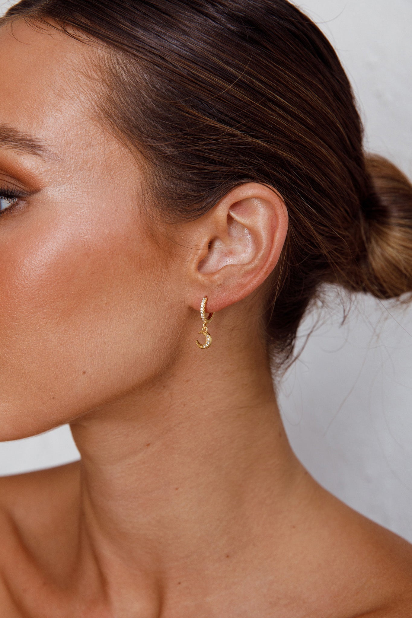 Diamante Midnight Gold Hoop Earrings
