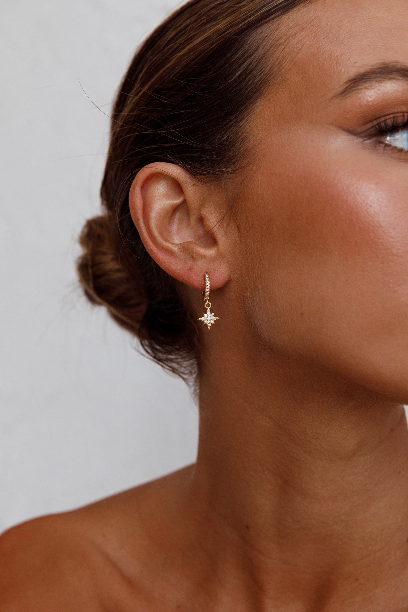 Diamante Midnight Gold Hoop Earrings