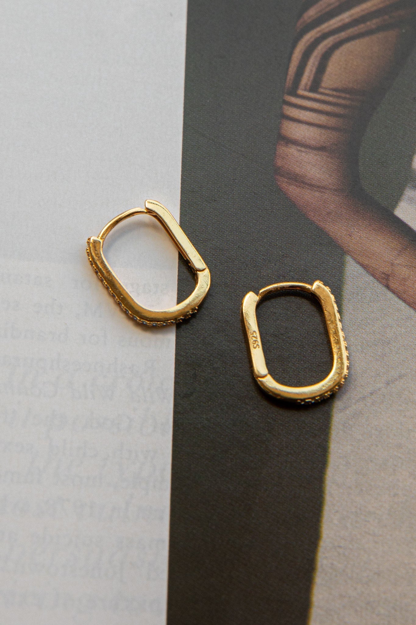 Ark Diamante Gold Hoop Earrings