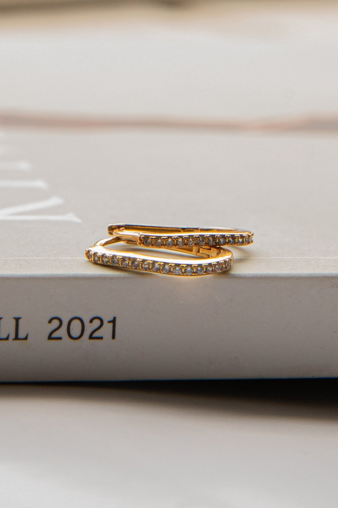 Ark Diamante Gold Hoop Earrings