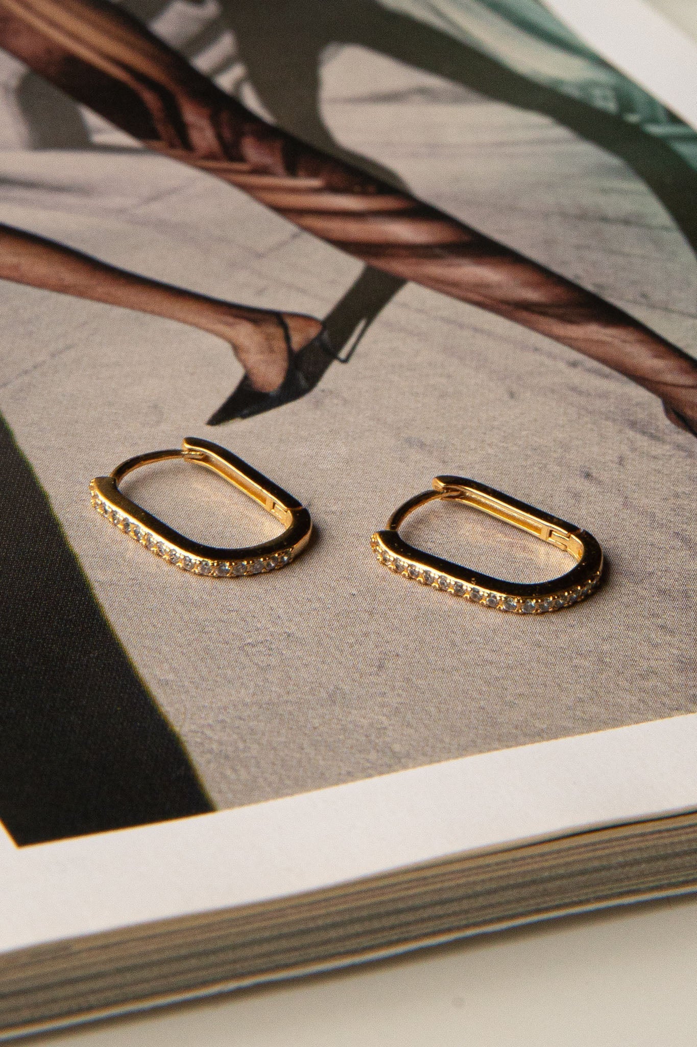 Ark Diamante Gold Hoop Earrings