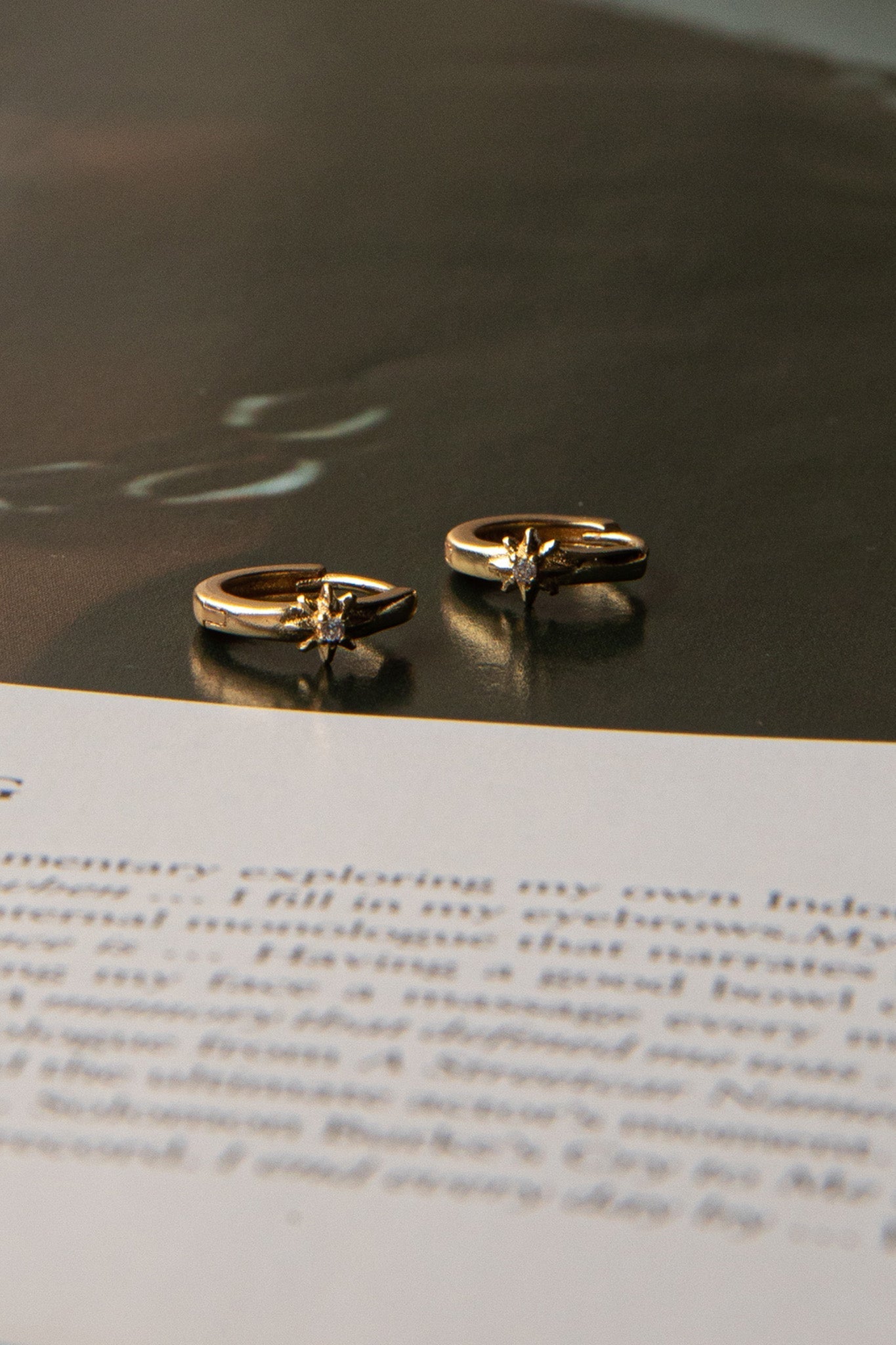 Starlight Diamante Gold Hoop Earrings