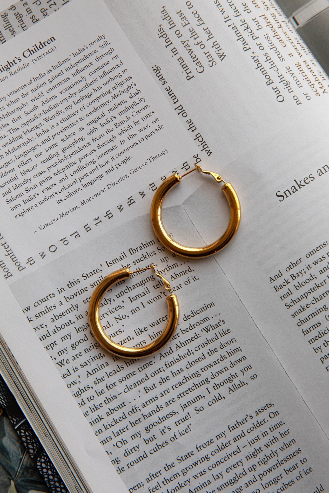 Gold Medusa Hoop Earrings