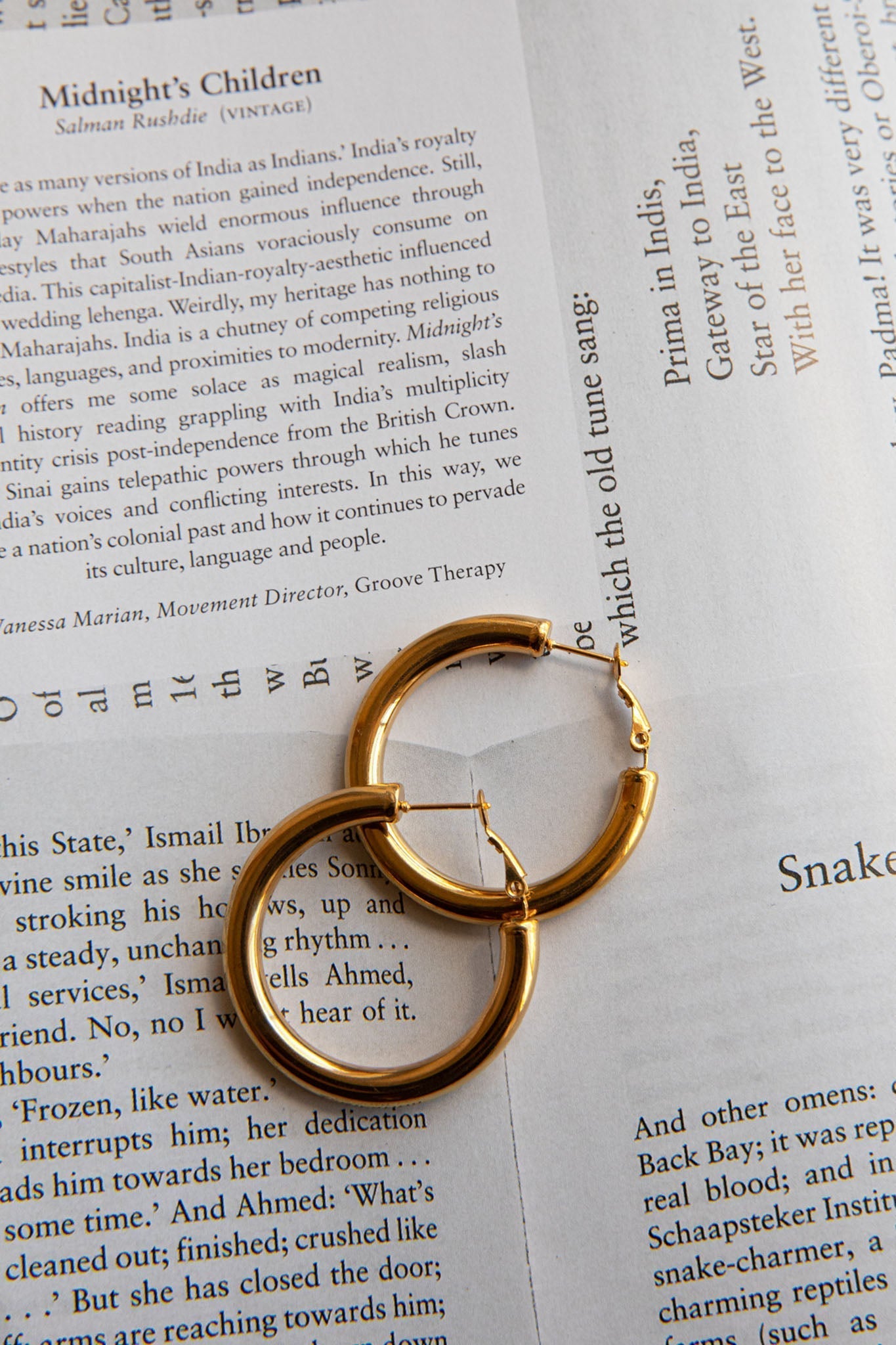 Gold Medusa Hoop Earrings