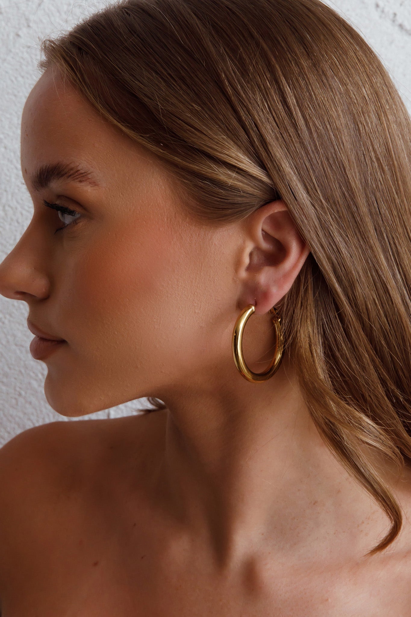 Gold Medusa Hoop Earrings