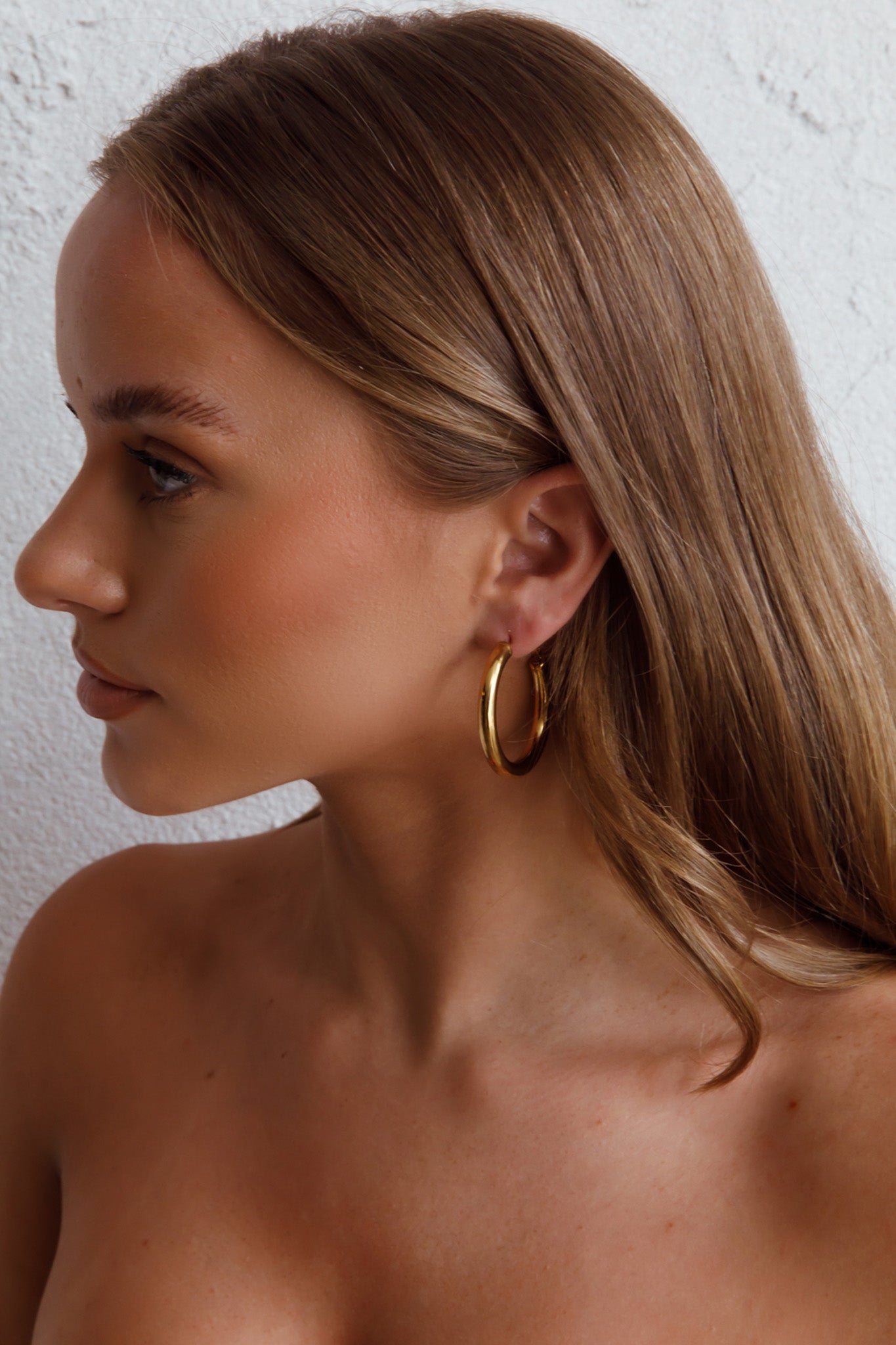 Gold Medusa Hoop Earrings