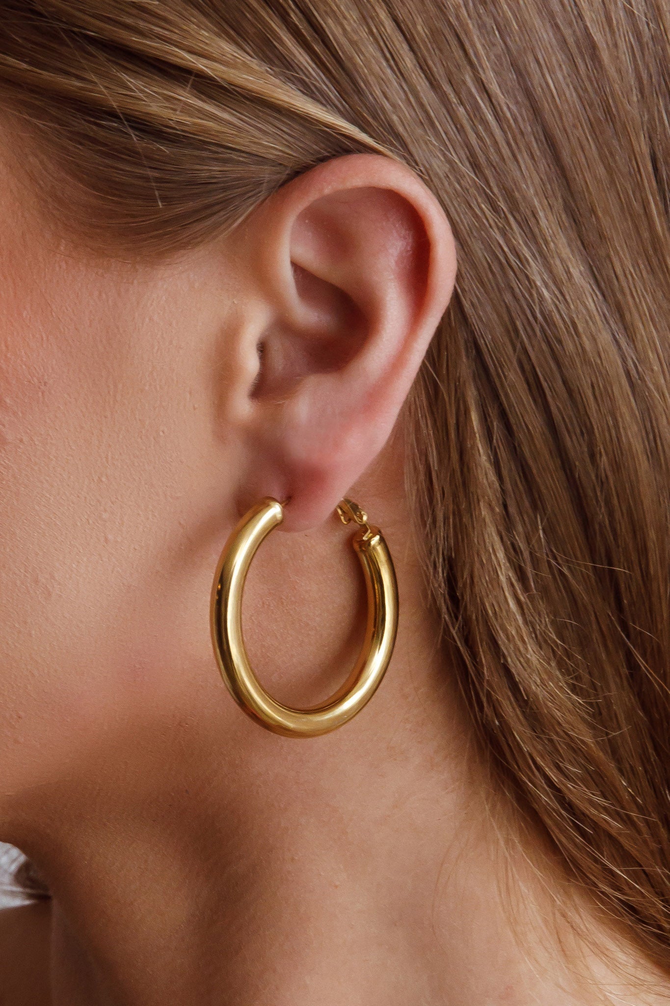 Gold Medusa Hoop Earrings