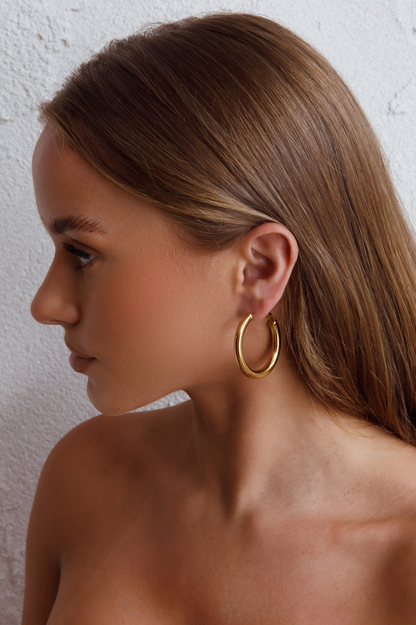 Gold Medusa Hoop Earrings