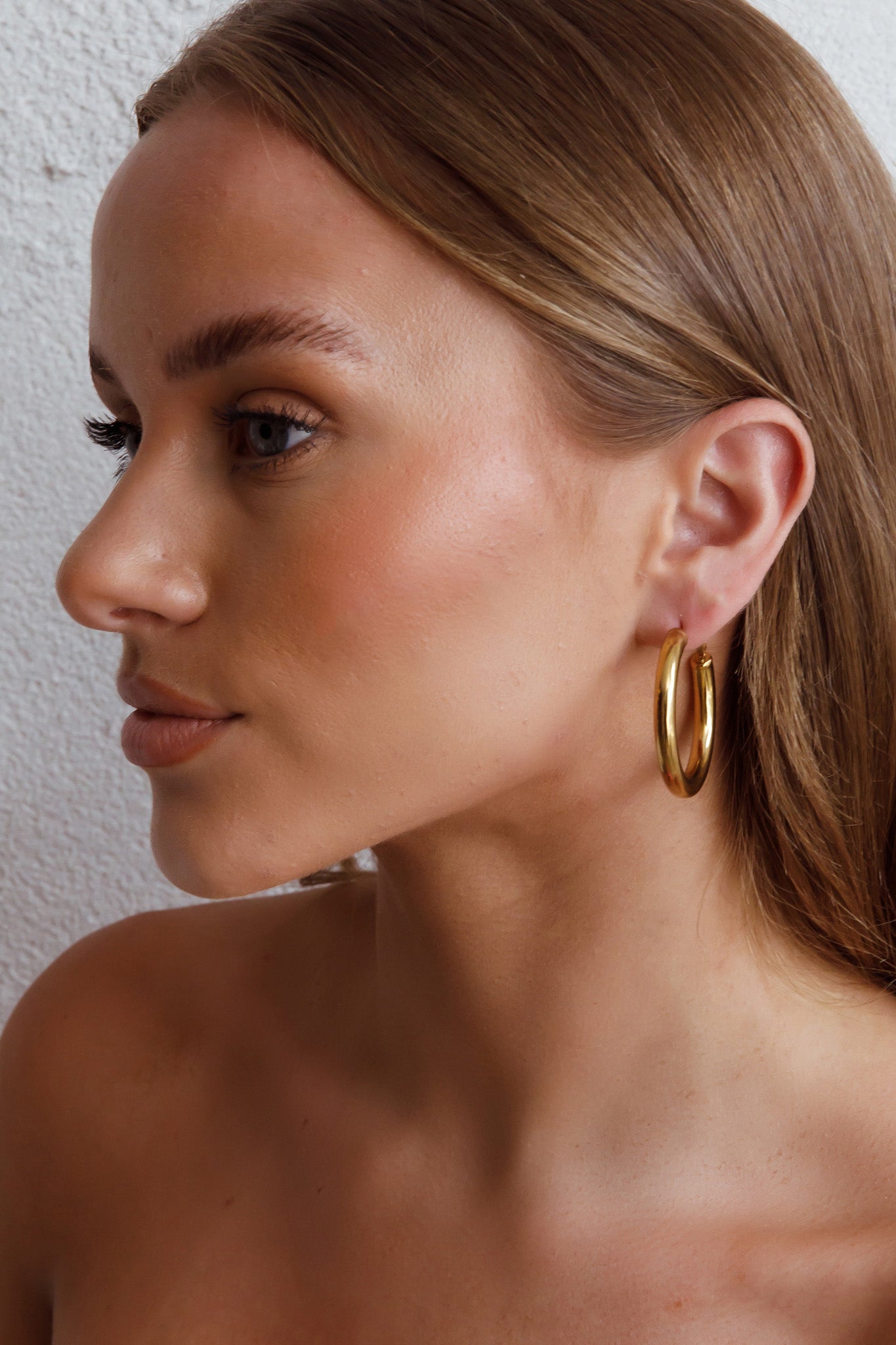Gold Medusa Hoop Earrings