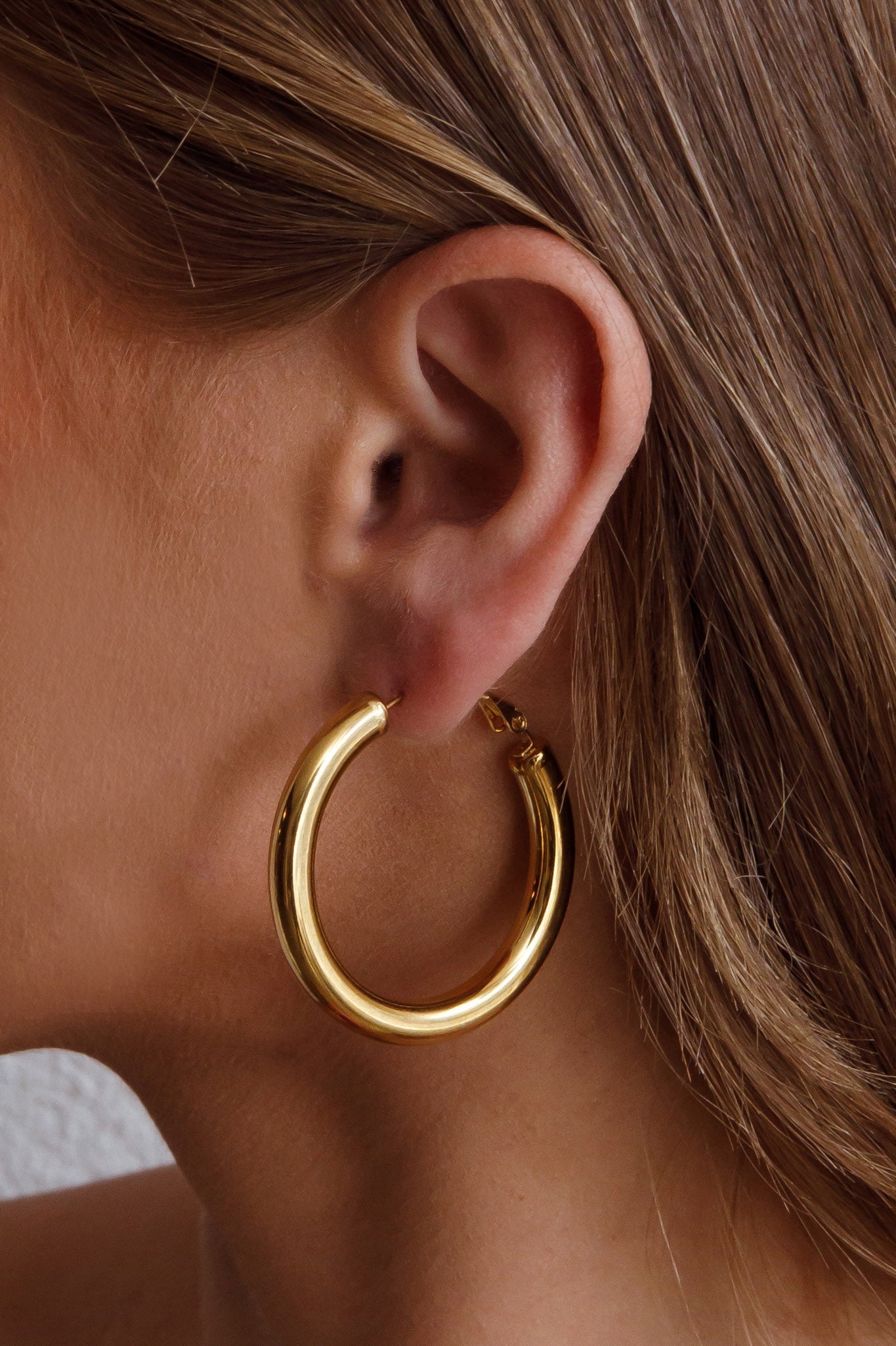 Gold Medusa Hoop Earrings
