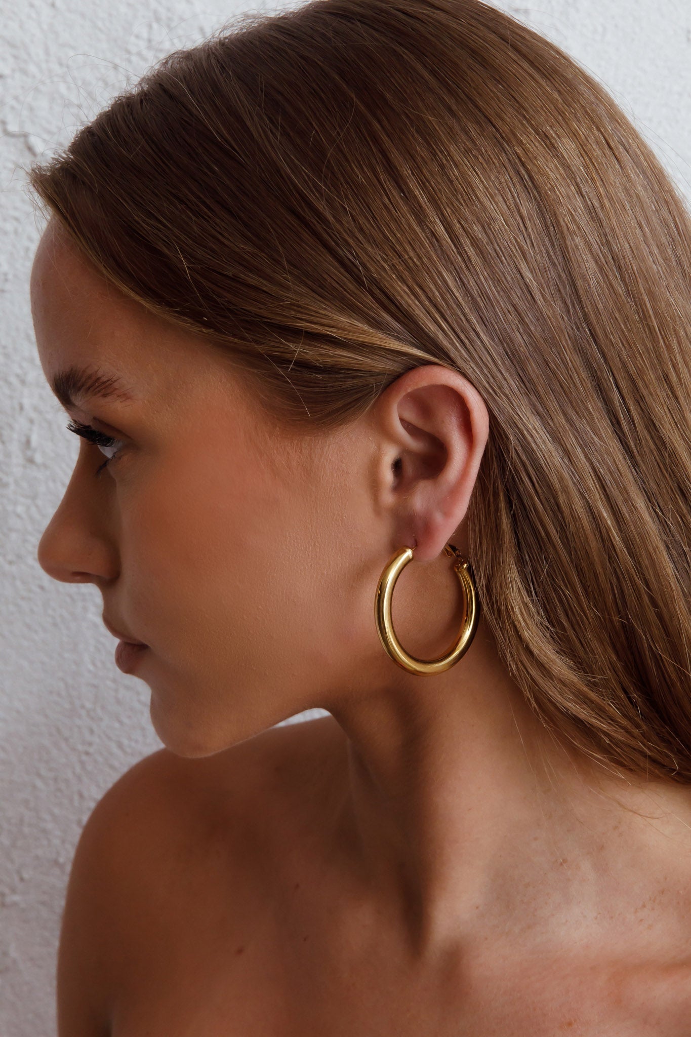 Gold Medusa Hoop Earrings