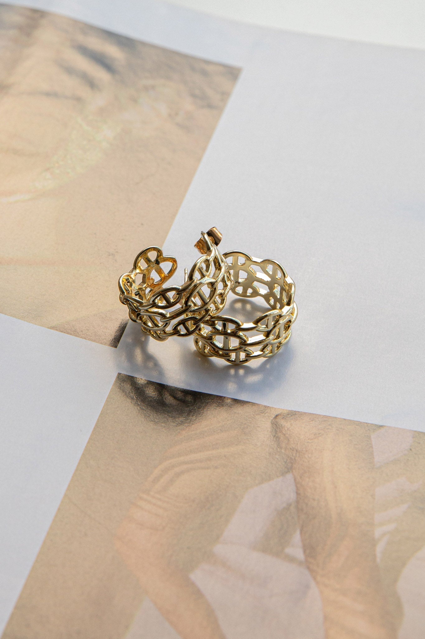 Georgiana Open Hoop Earrings in Gold