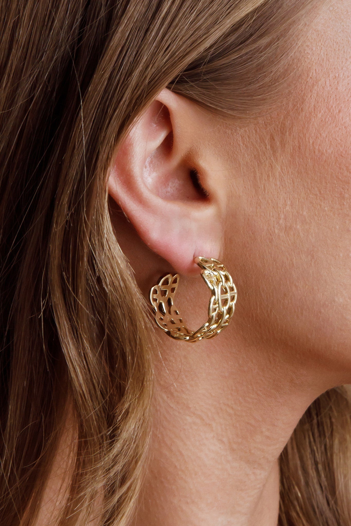 Georgiana Open Hoop Earrings in Gold