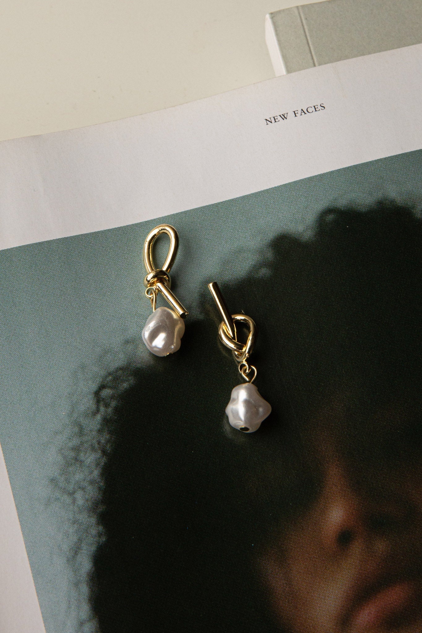 Ariel Drop Earrings with Gold Pearl