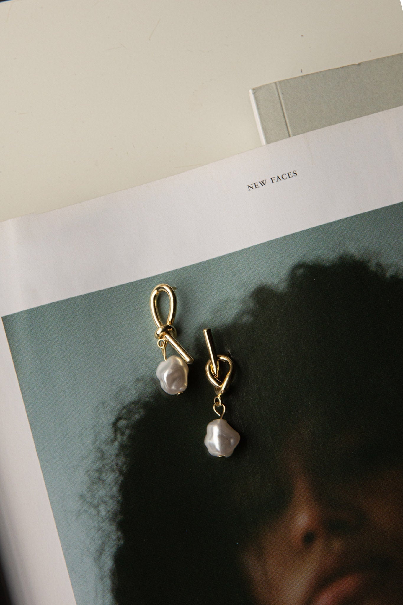 Ariel Drop Earrings with Gold Pearl