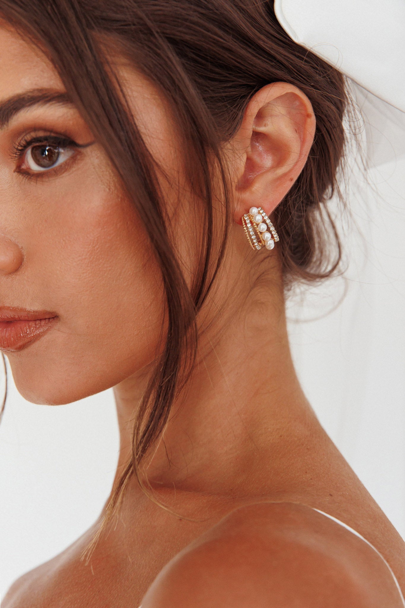 Odette Earrings with Pearls and Diamonds in Gold