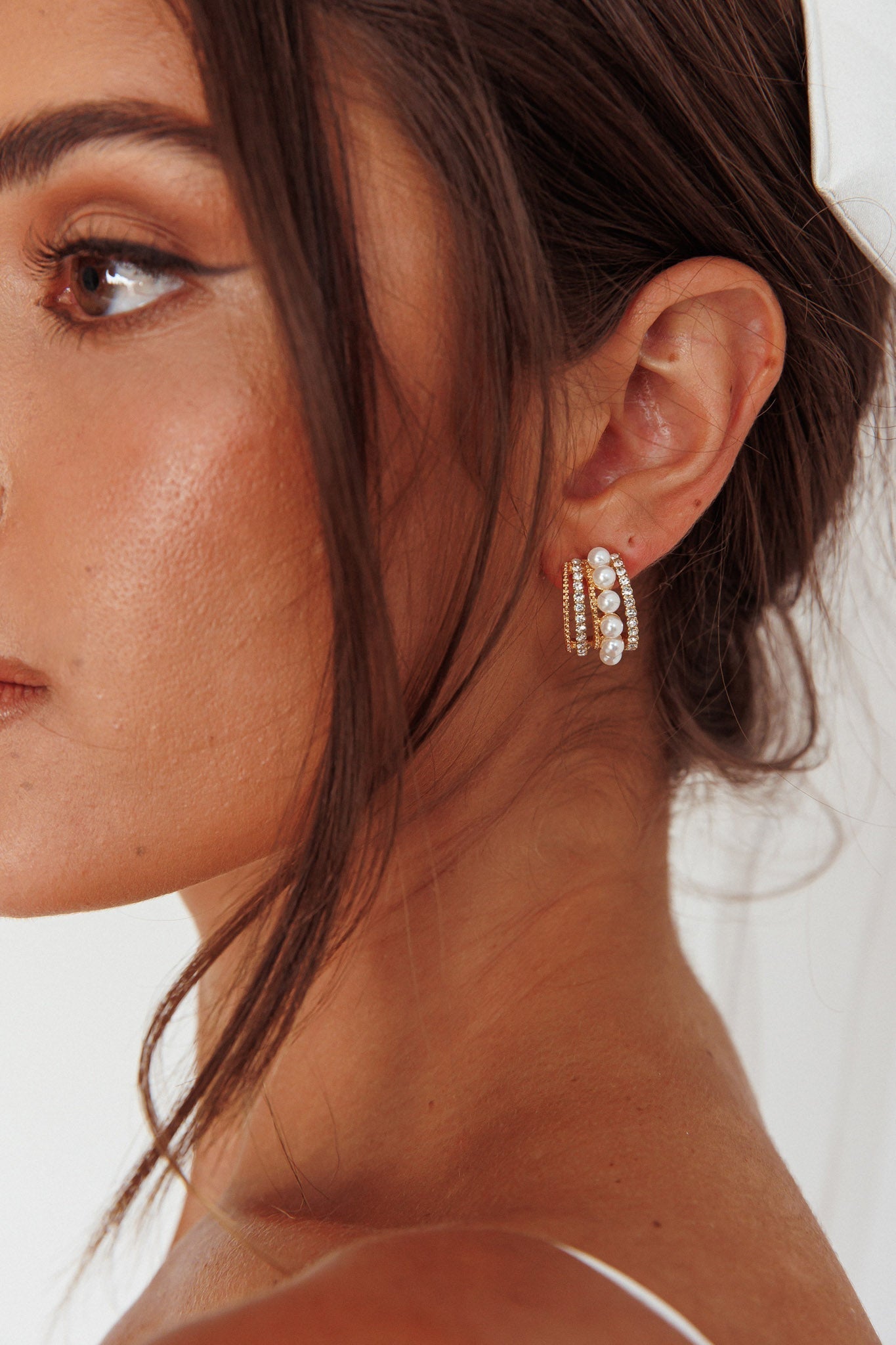 Odette Earrings with Pearls and Diamonds in Gold