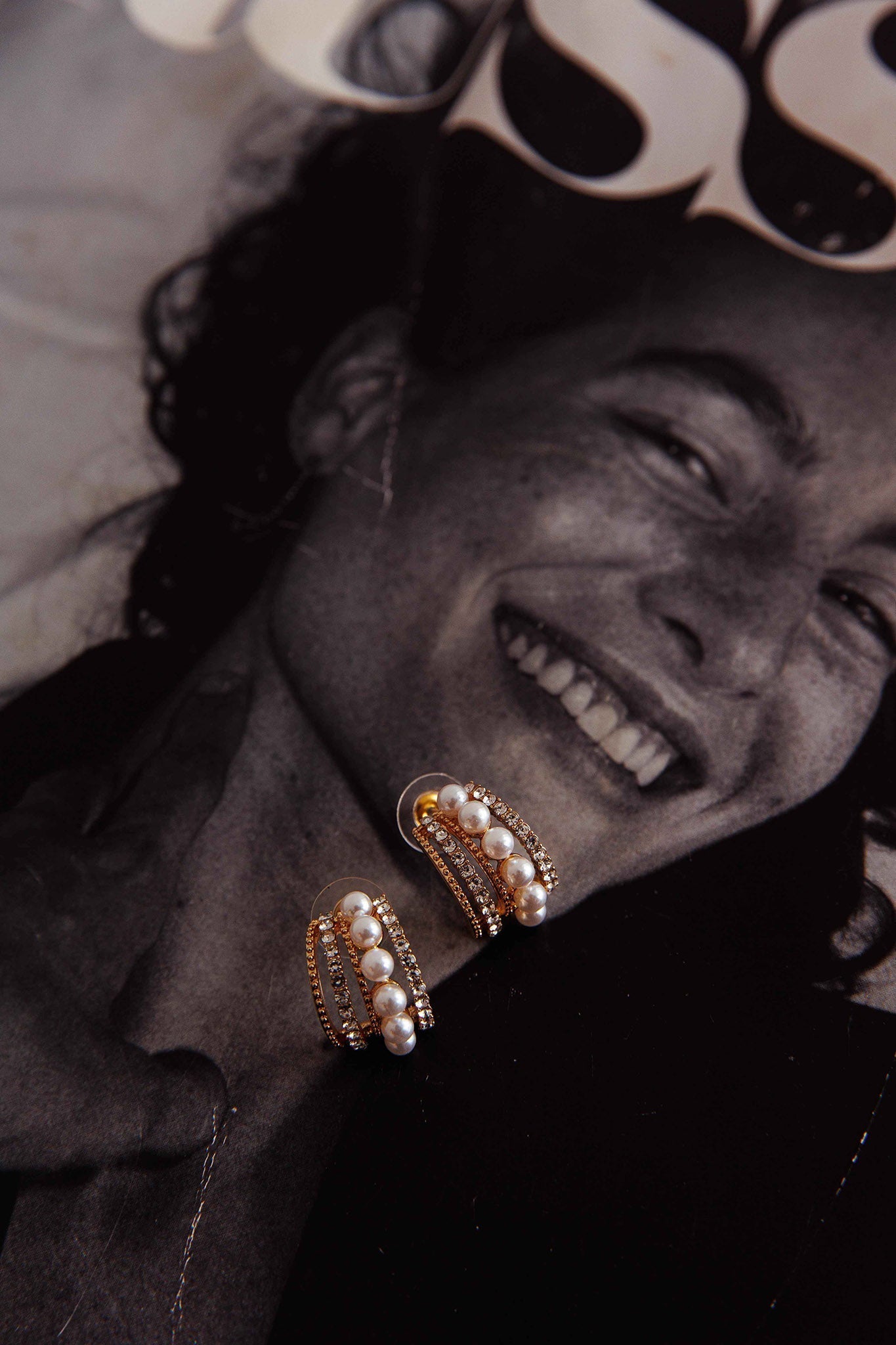 Odette Earrings with Pearls and Diamonds in Gold