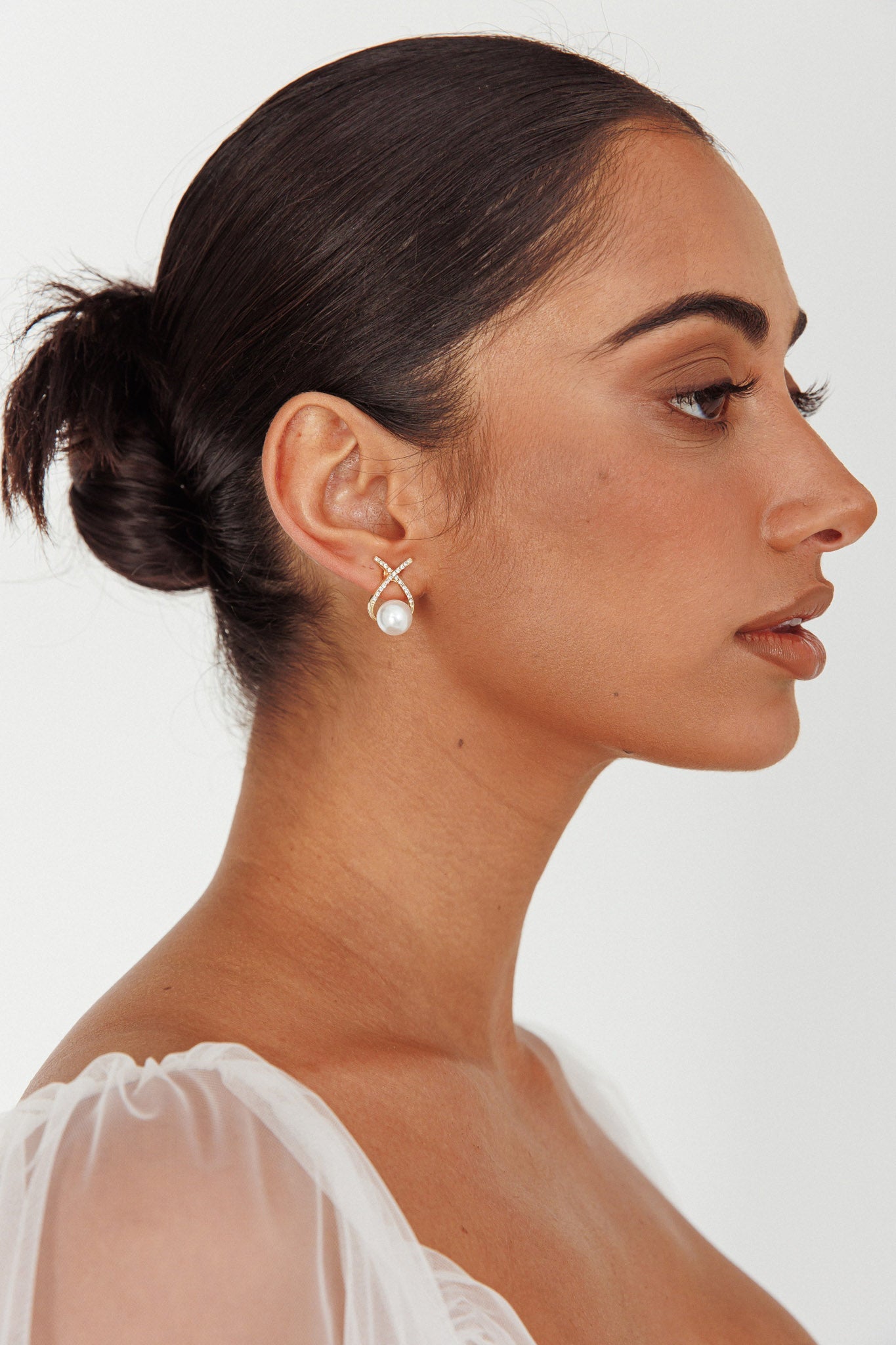 Aliyah Diamante X Pearl Gold Earrings