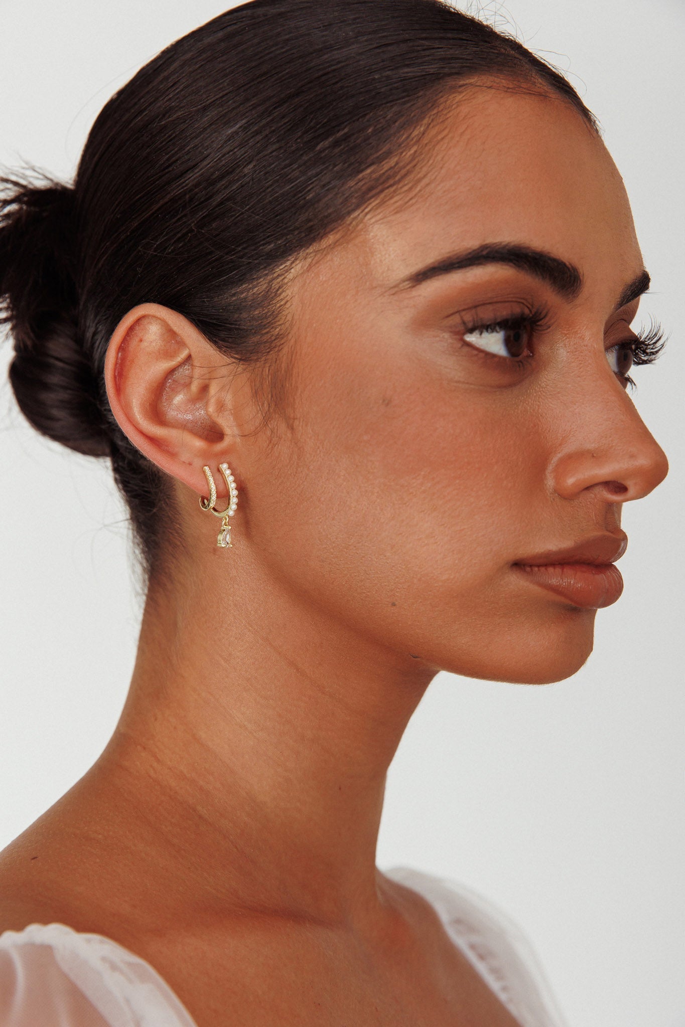 Dawn Gold Double Piercing Illusion Earrings