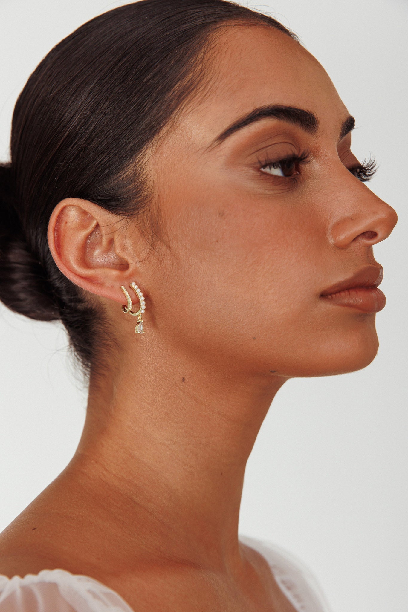 Dawn Gold Double Piercing Illusion Earrings