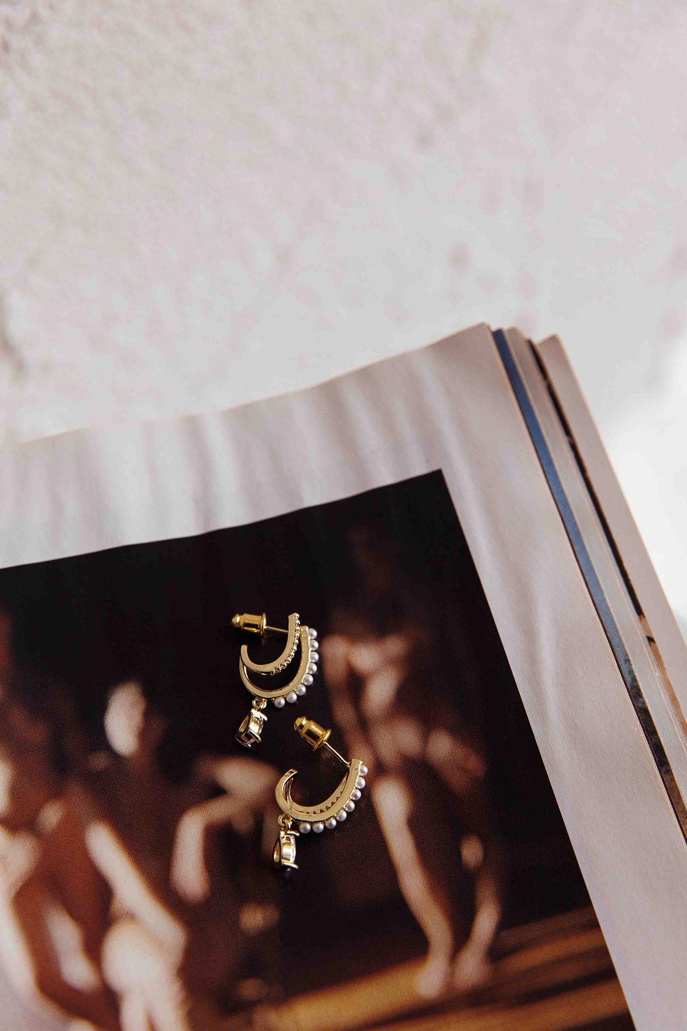 Dawn Gold Double Piercing Illusion Earrings