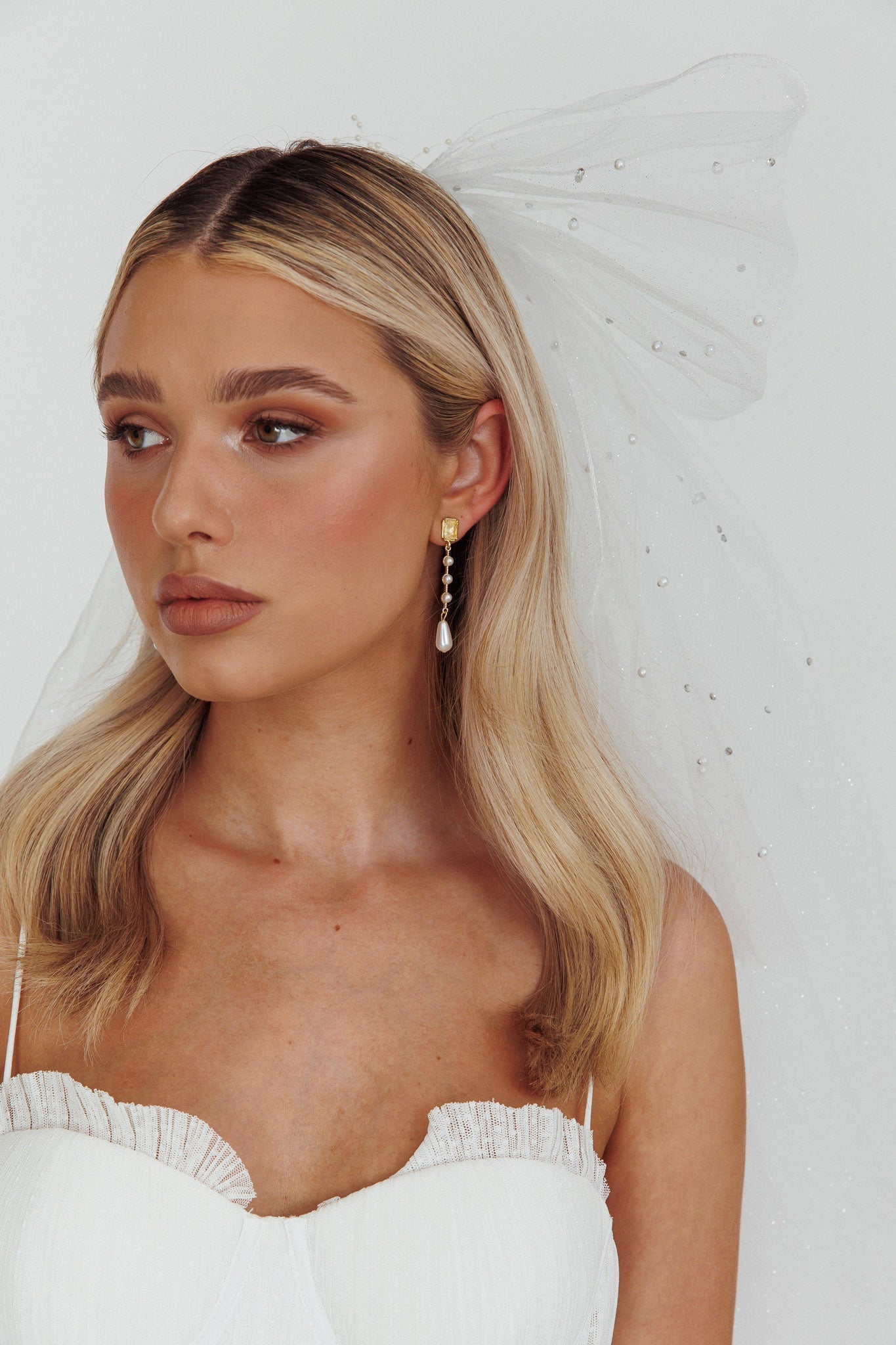 Mercy Gold Pearl and Crystal Drop Earrings