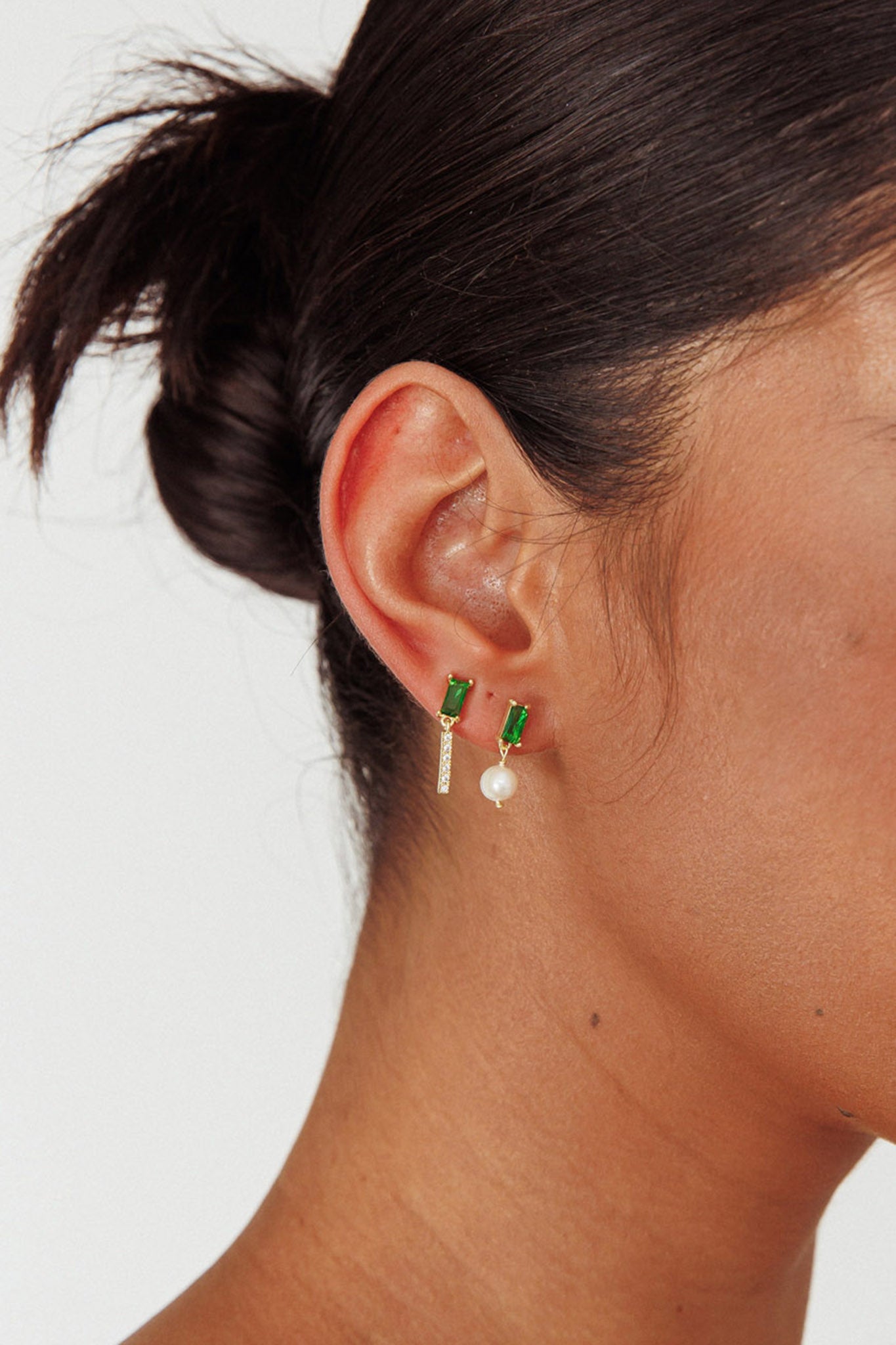 Irish Gem and Pearl Gold Earrings