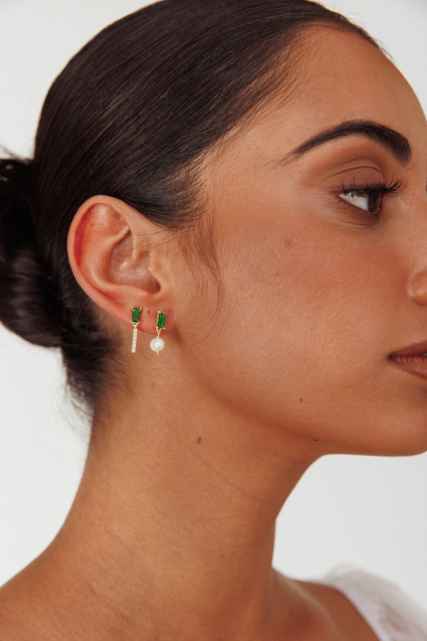 Irish Gem and Pearl Gold Earrings