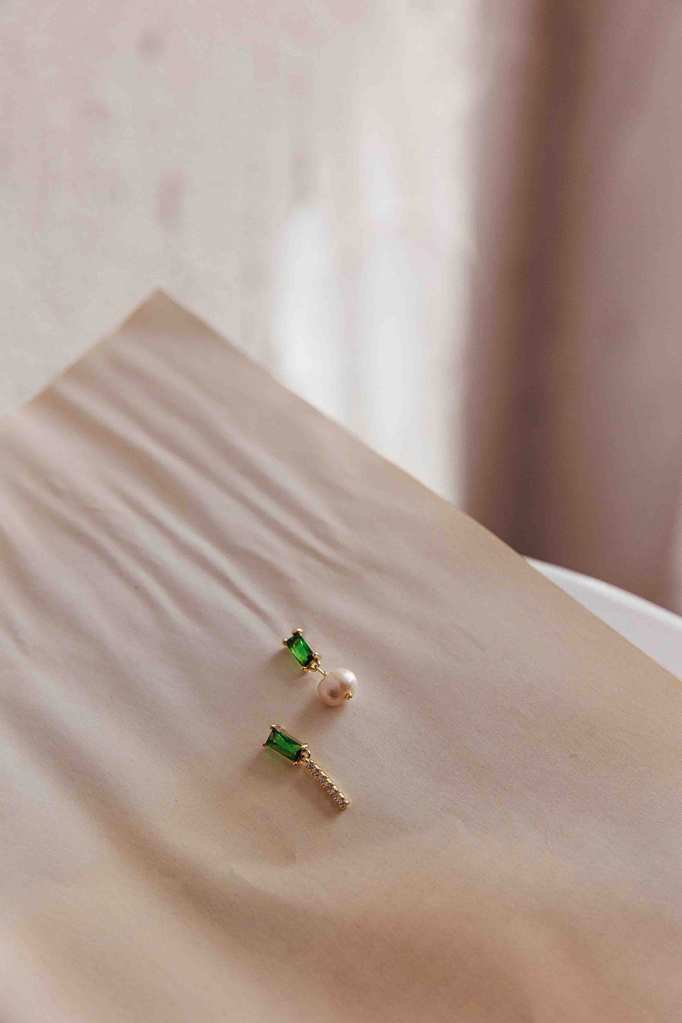 Irish Gem and Pearl Gold Earrings