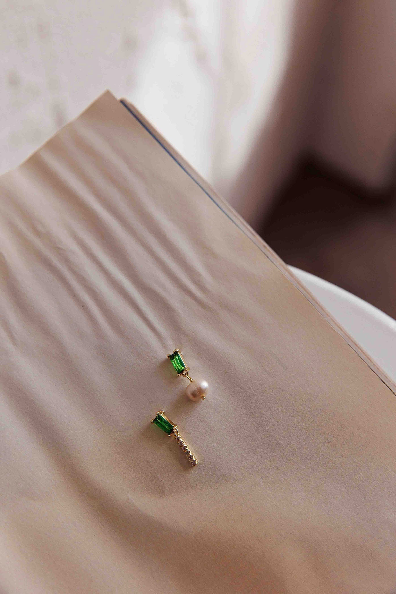 Irish Gem and Pearl Gold Earrings