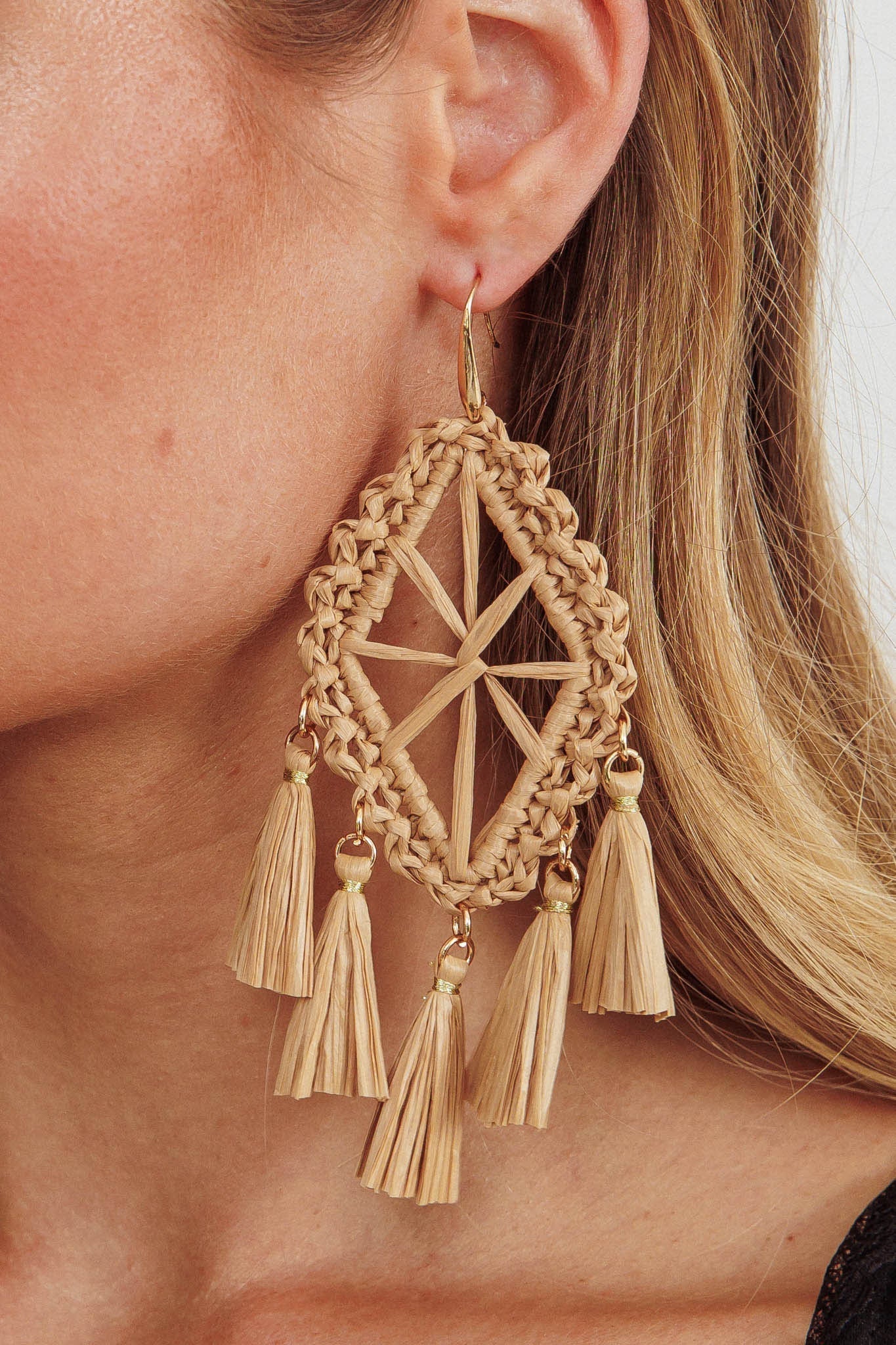 Woven Fringe Earrings Immense Brown