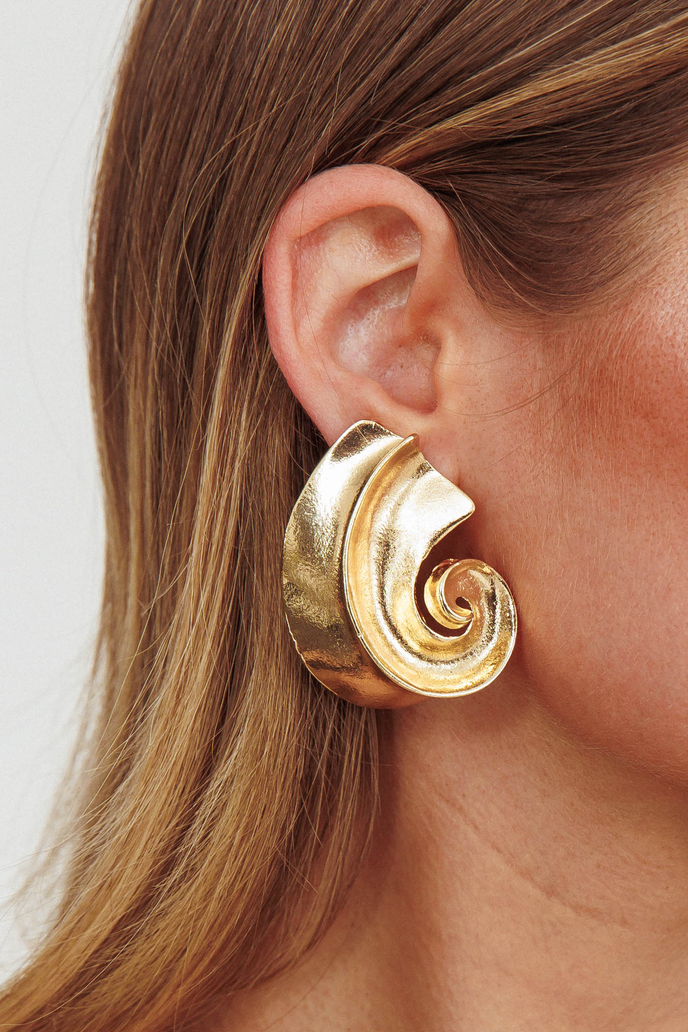 Calypso Gold Spiral Shell Earrings