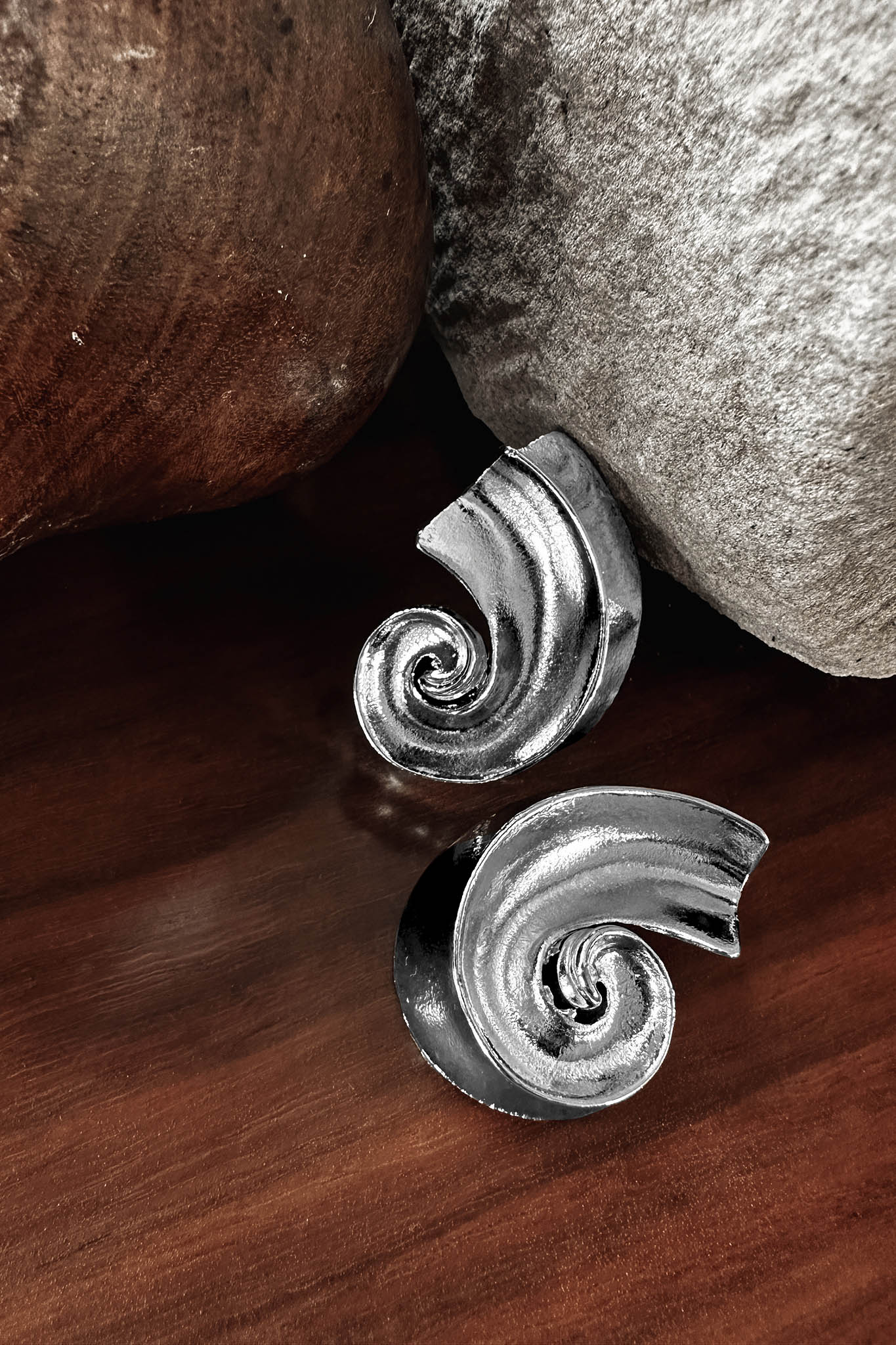 Calypso Spiral Earrings Silver