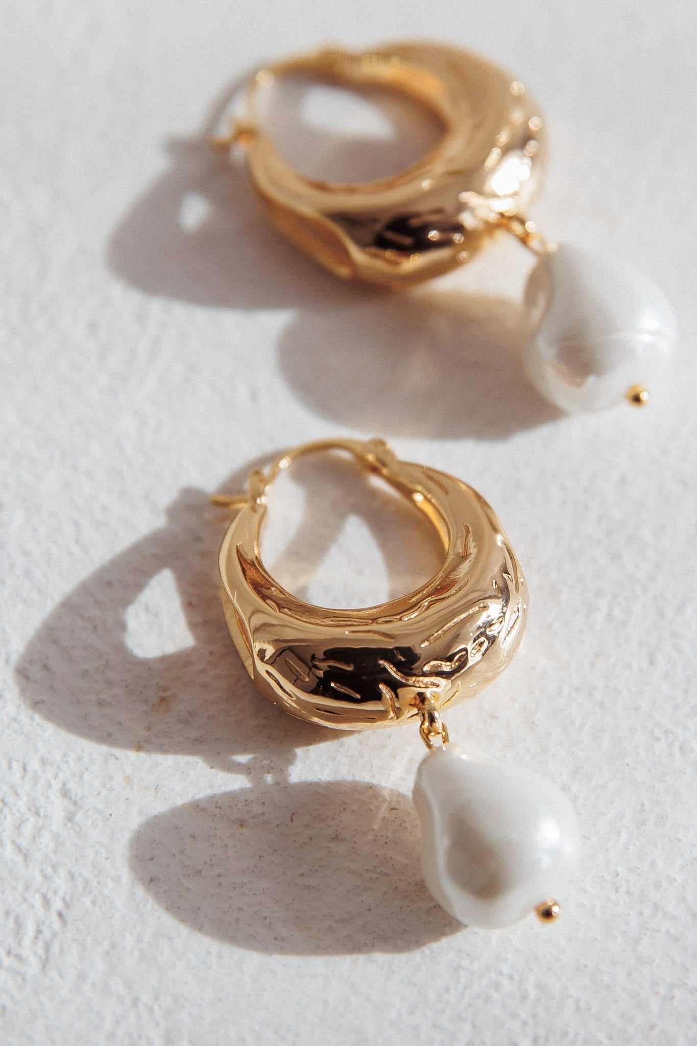 Gold Serotonin Pearl Drop Earrings