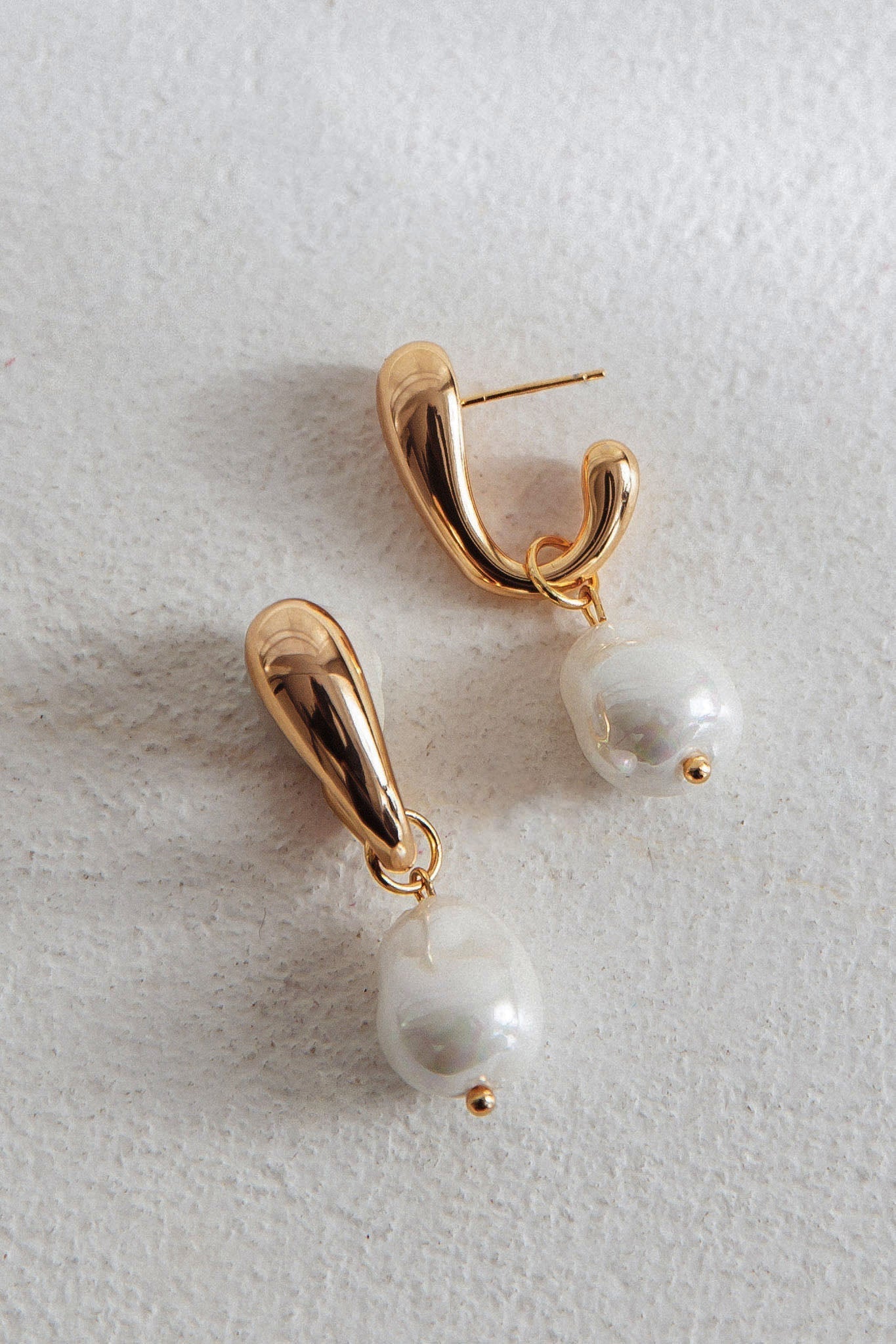 Celene Gold Pearl Drop Earrings