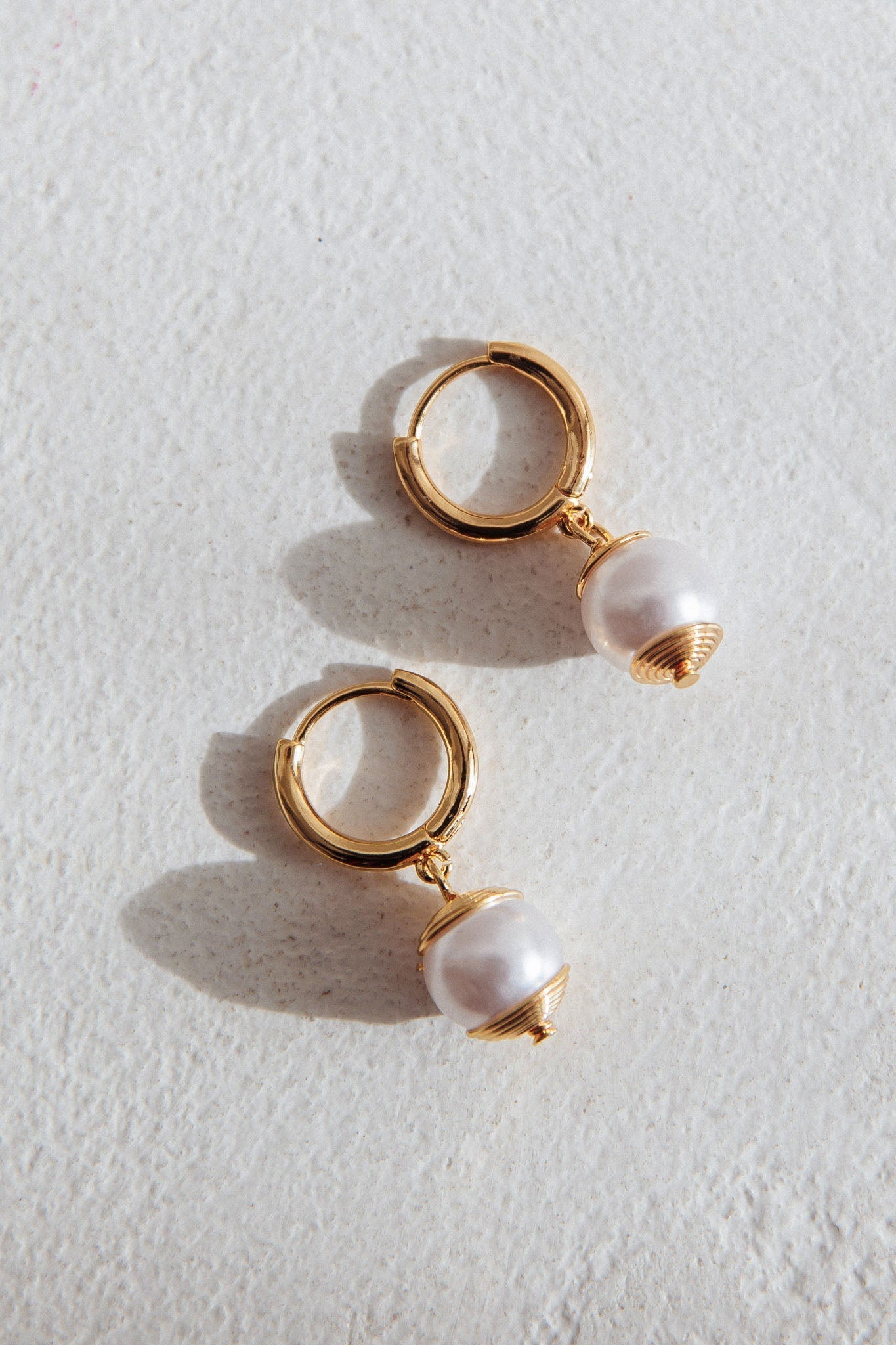Golden Ebony Drop Pearl Earrings