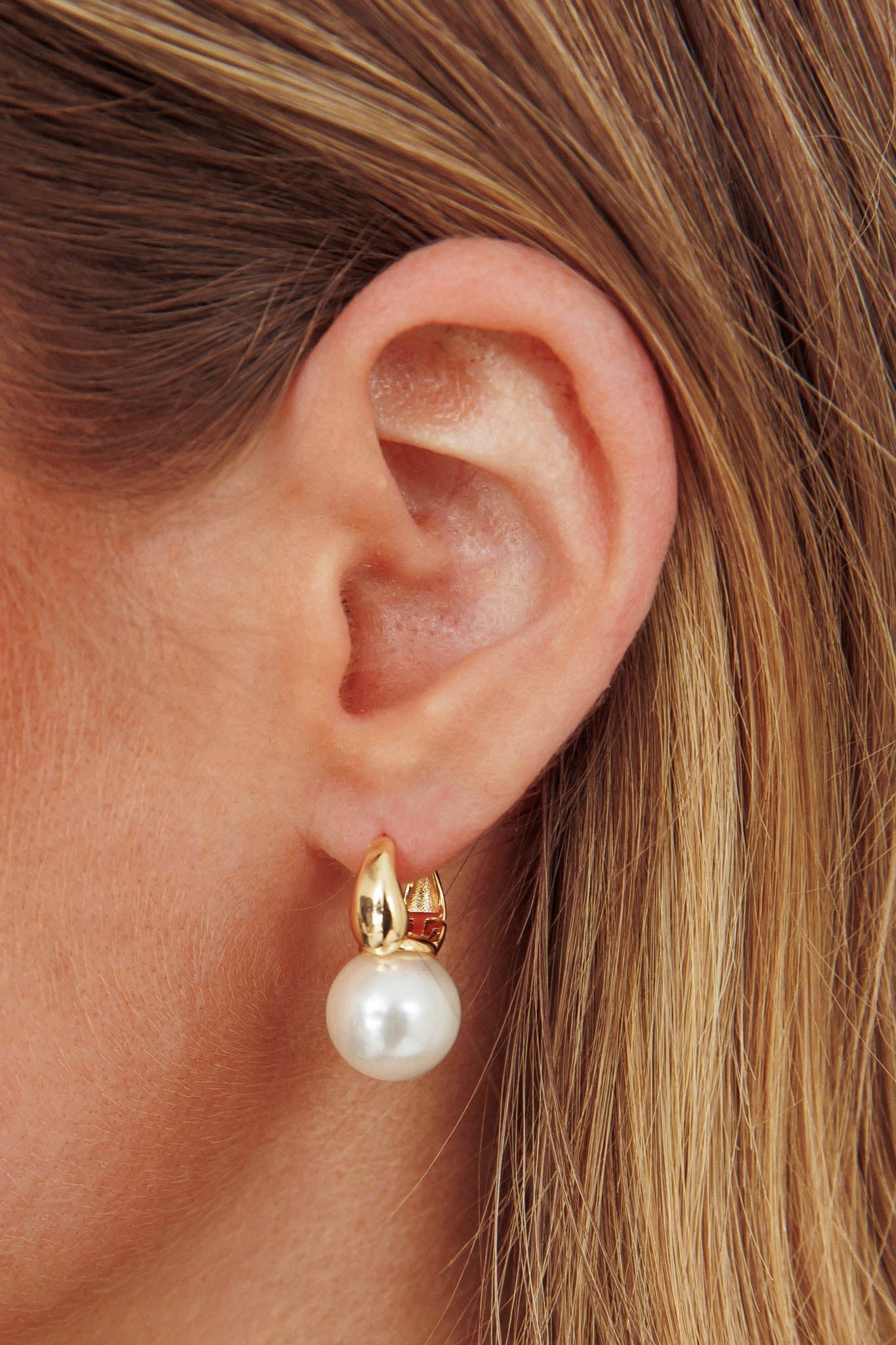 Taj Gold Pearl Drop Earrings