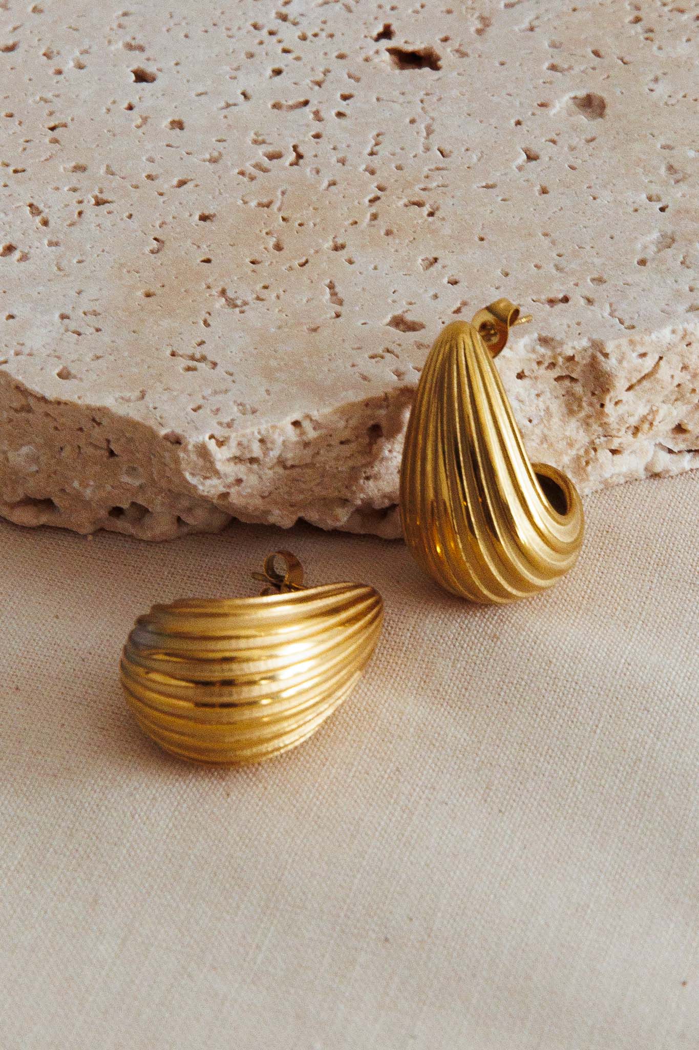 Melonie Striped Gold Earrings